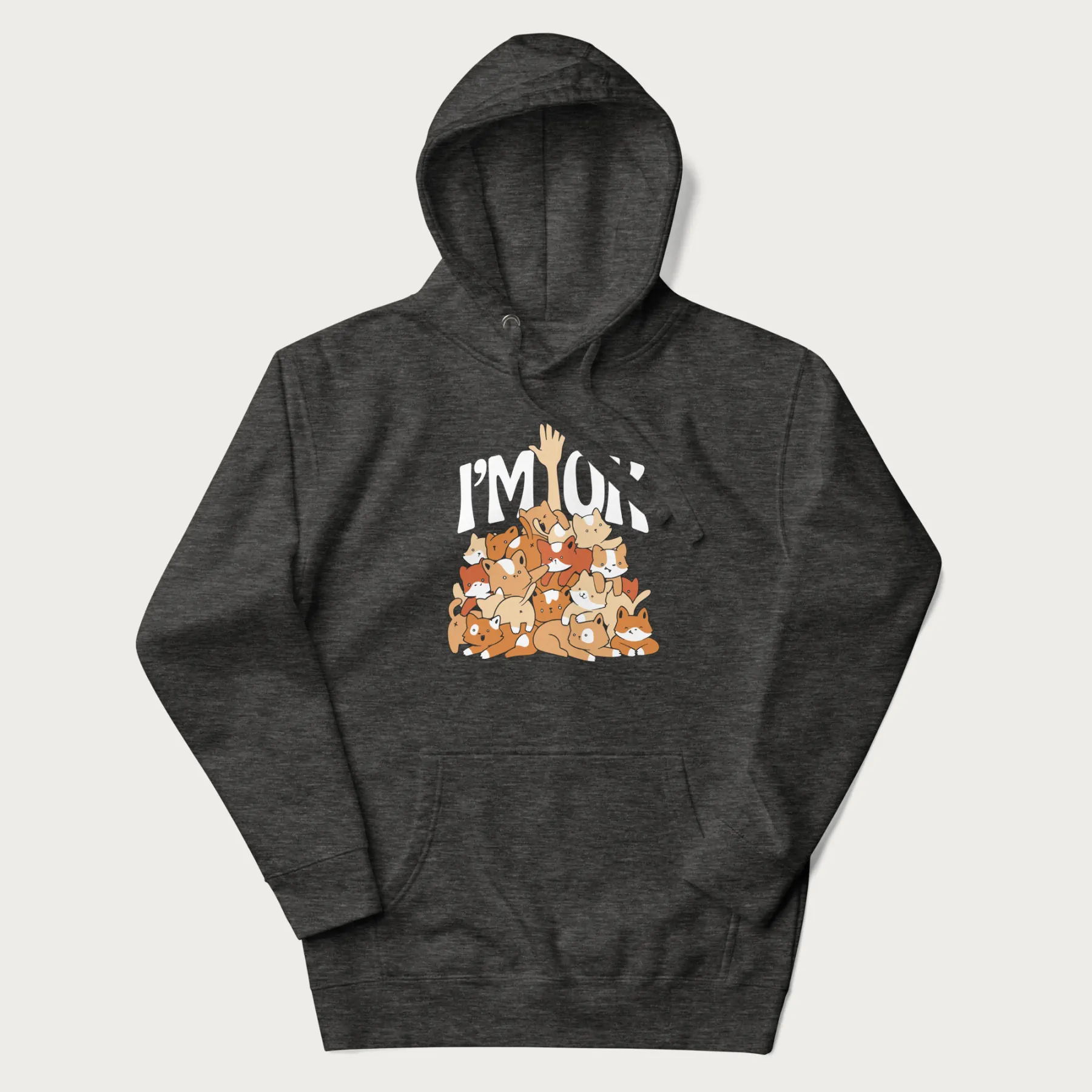 Kitten Pile 'I'm Ok' Cute Cat Hoodie - Image 6