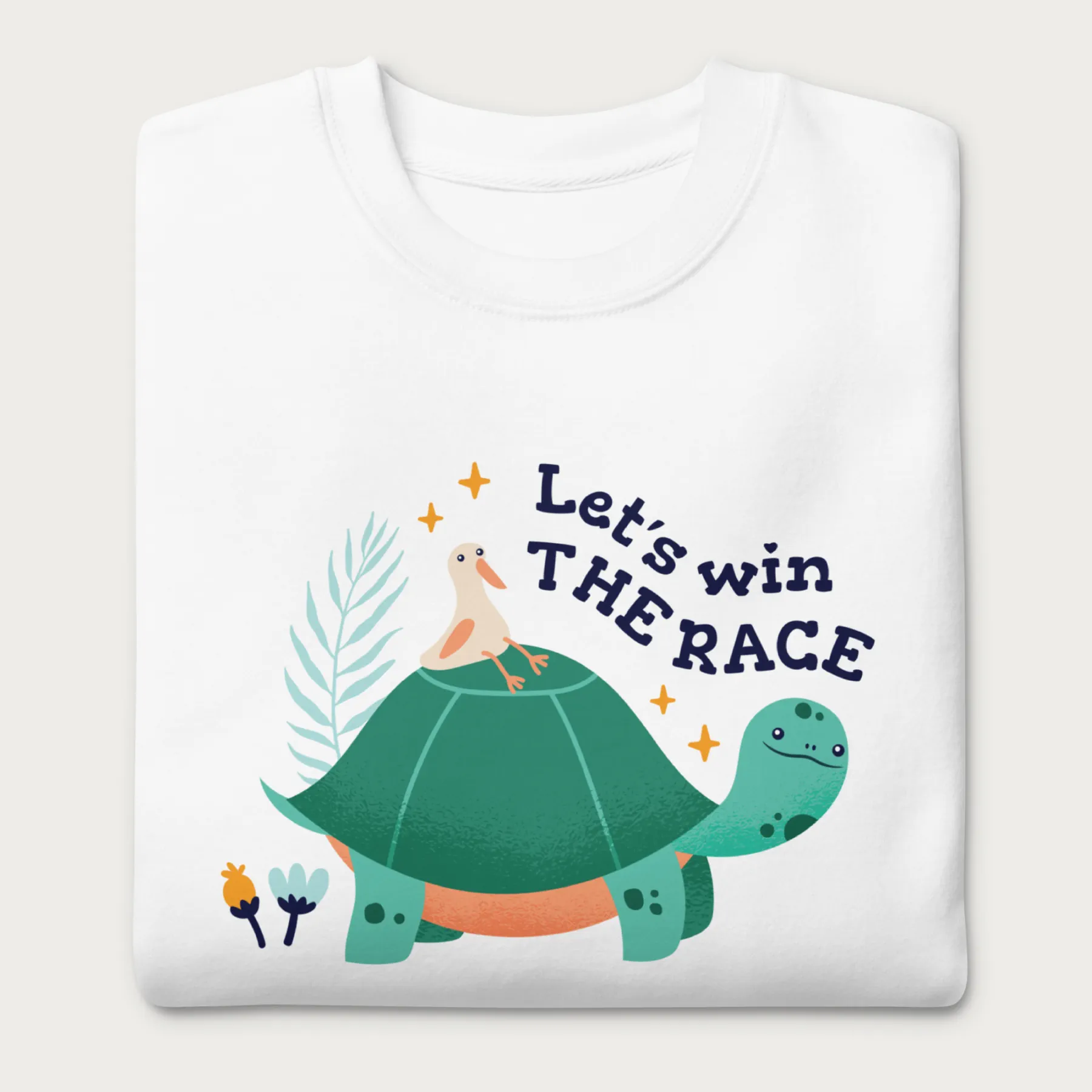 Let's Win the Race Cute Turtle Sweatshirt - Image 3