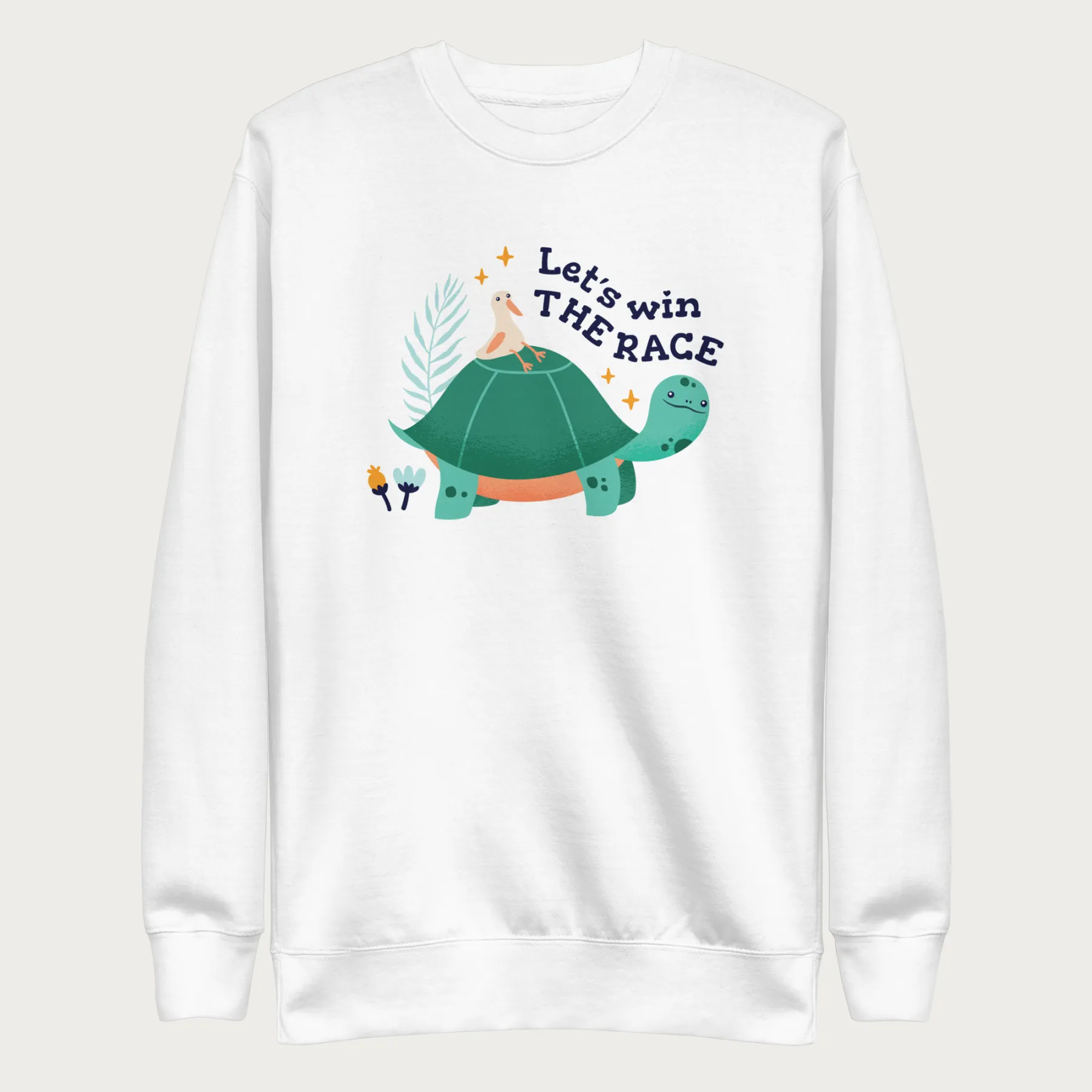 Let's Win the Race Cute Turtle Sweatshirt - Image 4