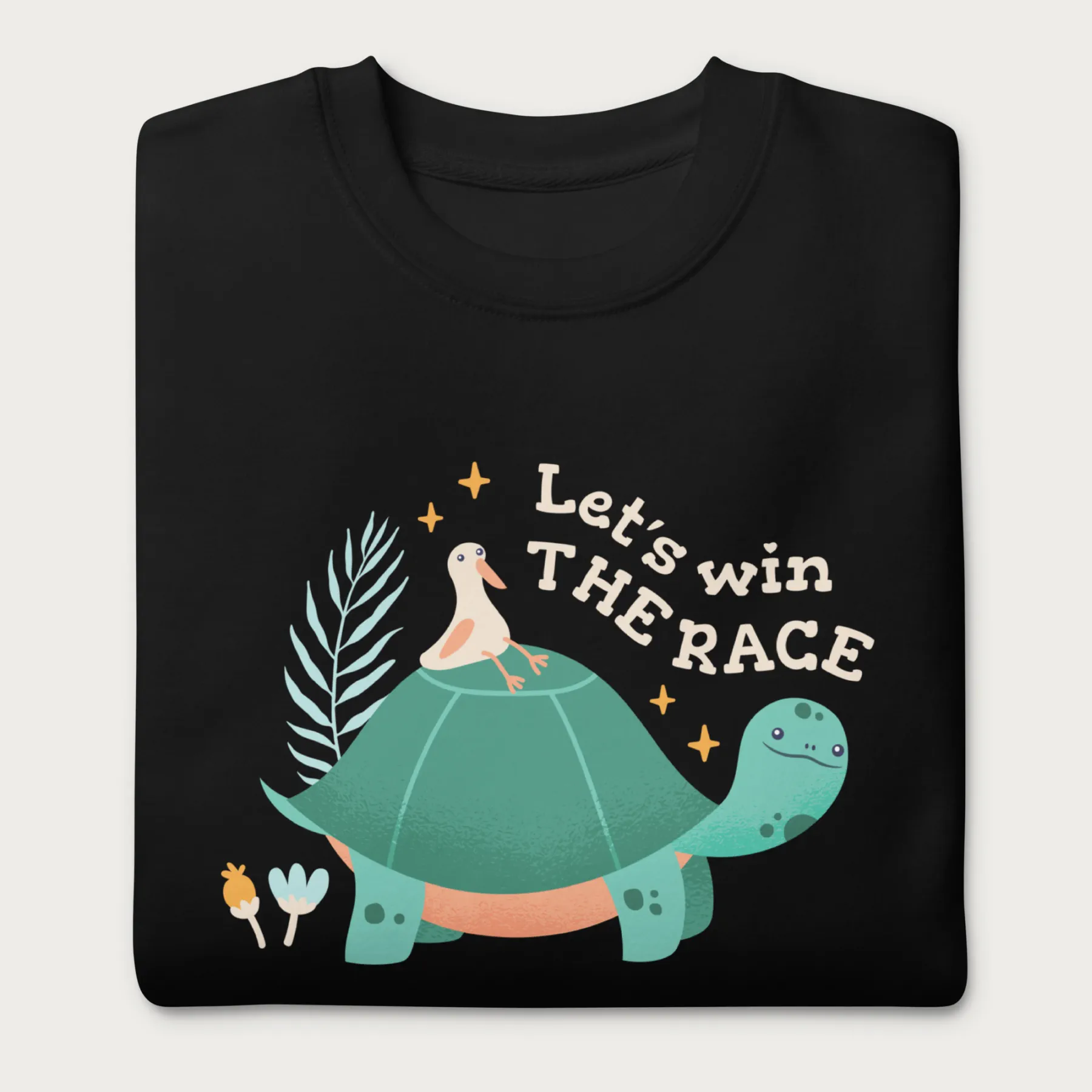 Let's Win the Race Cute Turtle Sweatshirt - Image 5