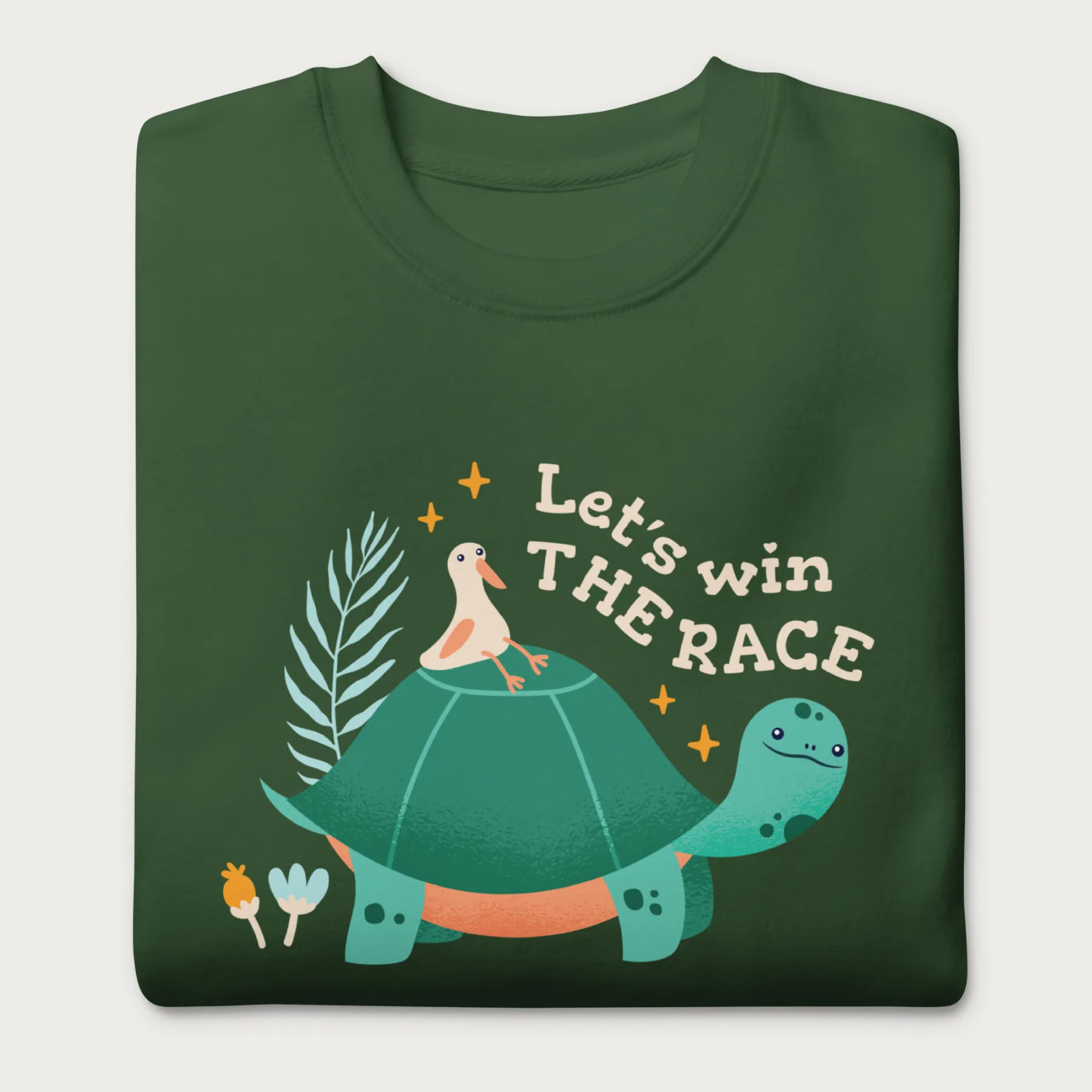 Let's Win the Race Cute Turtle Sweatshirt - Image 9