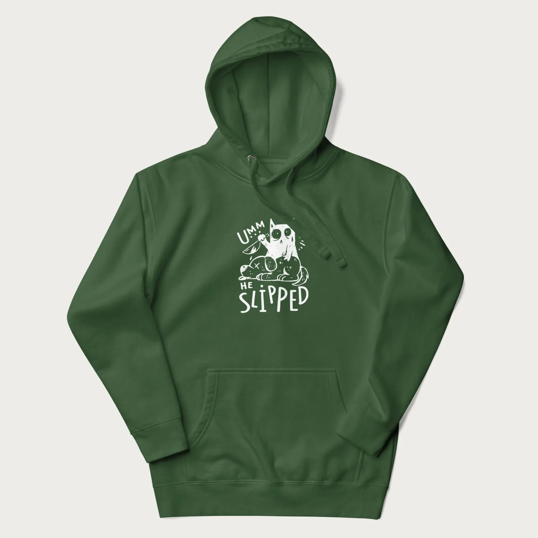Mischievous 'Umm, He Slipped' Funny Cat Hoodie - Image 10