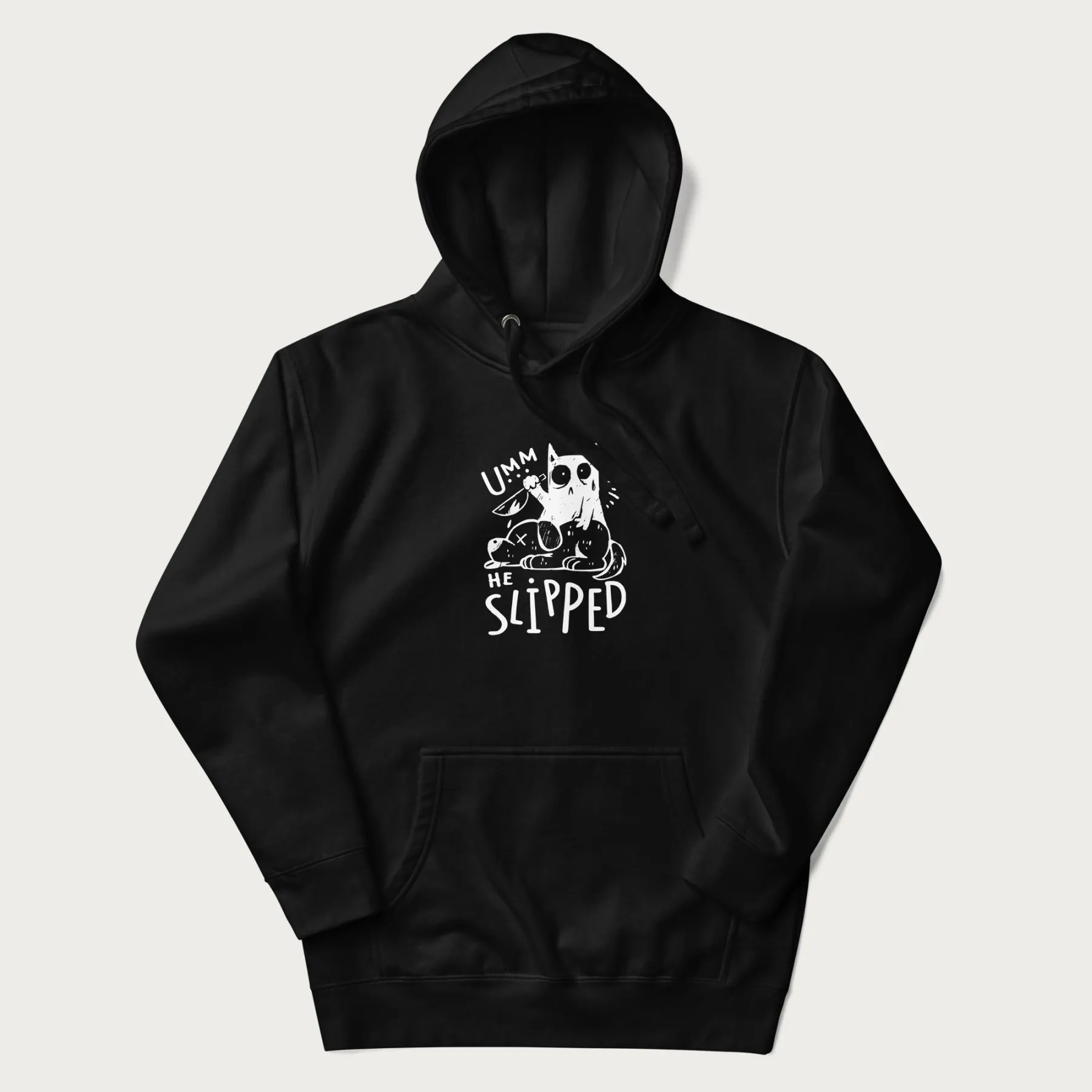 Mischievous 'Umm, He Slipped' Funny Cat Hoodie - Image 14