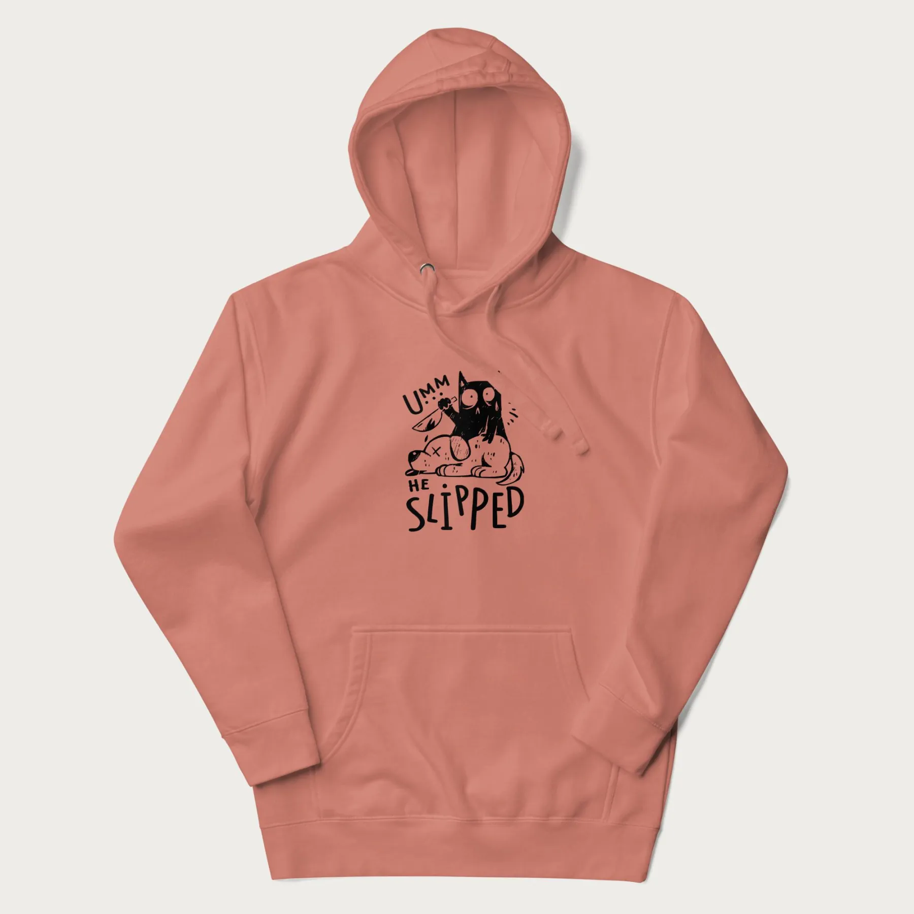 Mischievous 'Umm, He Slipped' Funny Cat Hoodie - Image 16