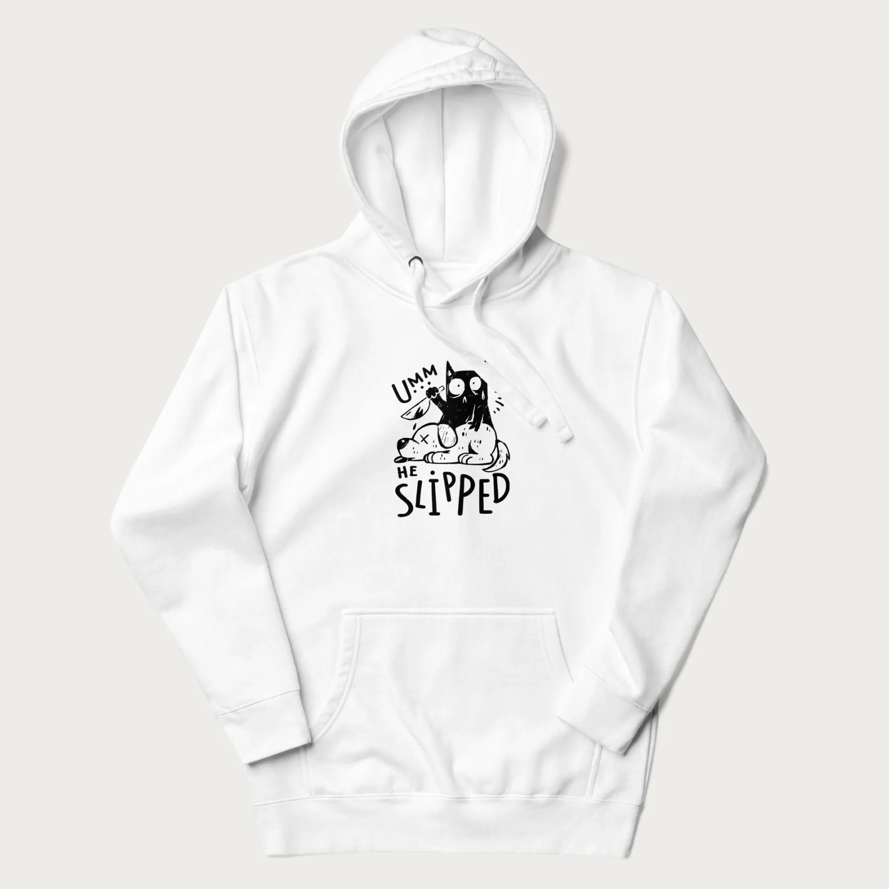 Mischievous 'Umm, He Slipped' Funny Cat Hoodie - Image 18