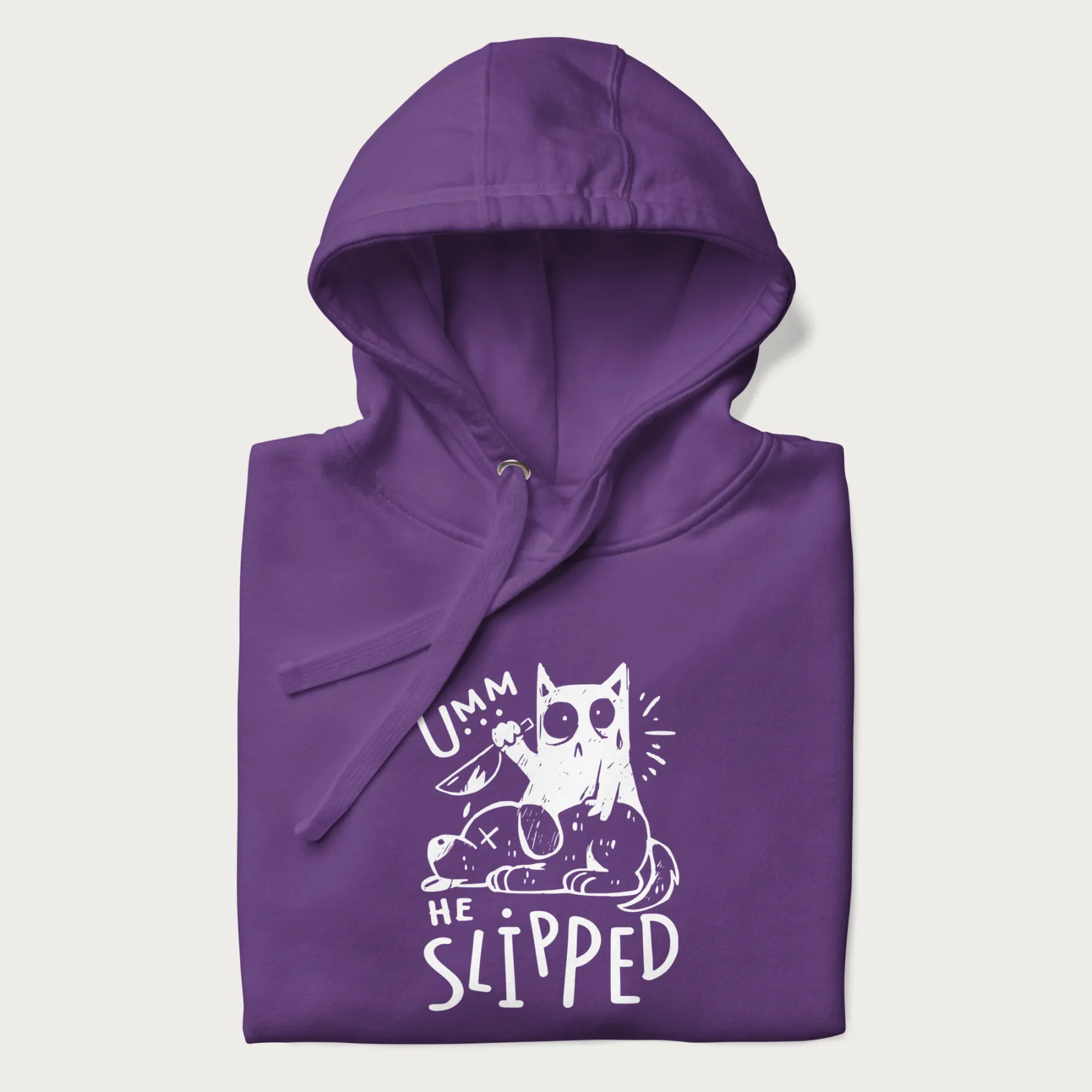 Mischievous 'Umm, He Slipped' Funny Cat Hoodie - Image 19