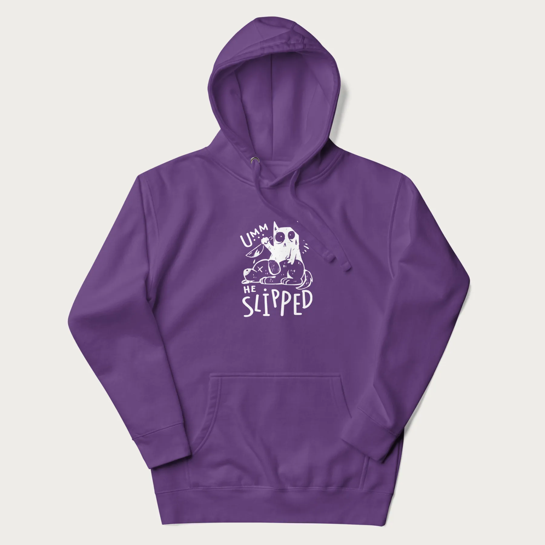 Mischievous 'Umm, He Slipped' Funny Cat Hoodie - Image 20