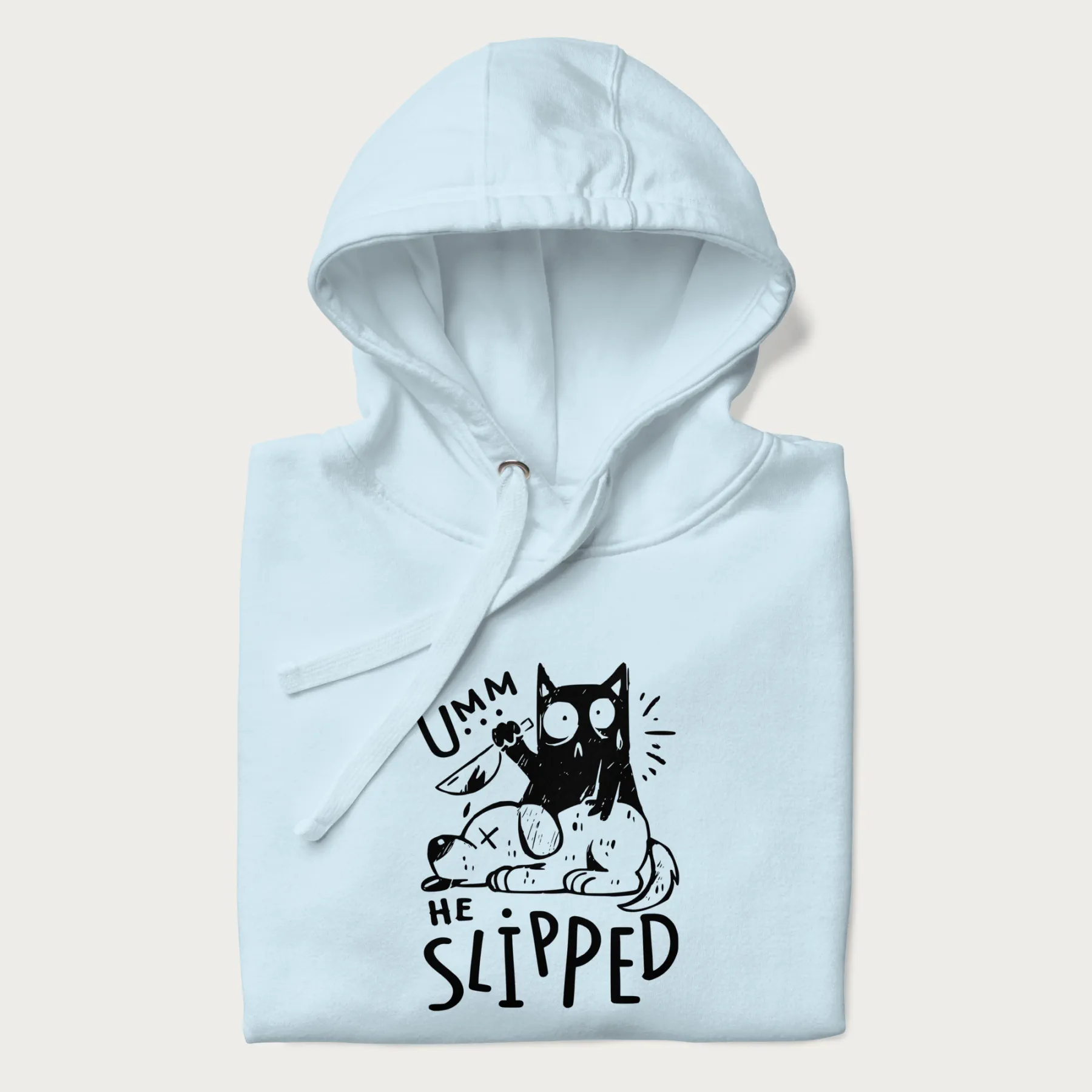 Mischievous 'Umm, He Slipped' Funny Cat Hoodie - Image 21