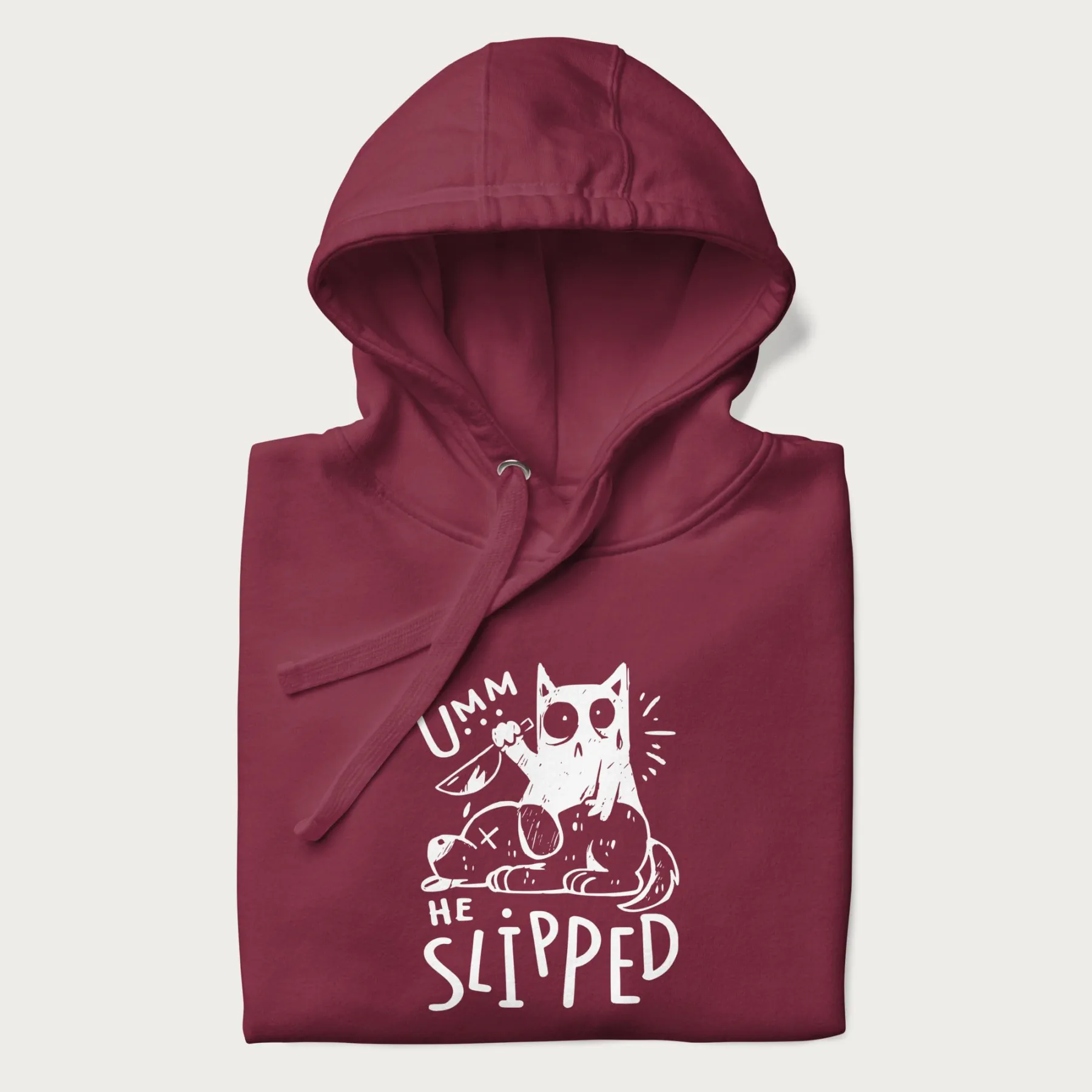 Mischievous 'Umm, He Slipped' Funny Cat Hoodie - Image 7