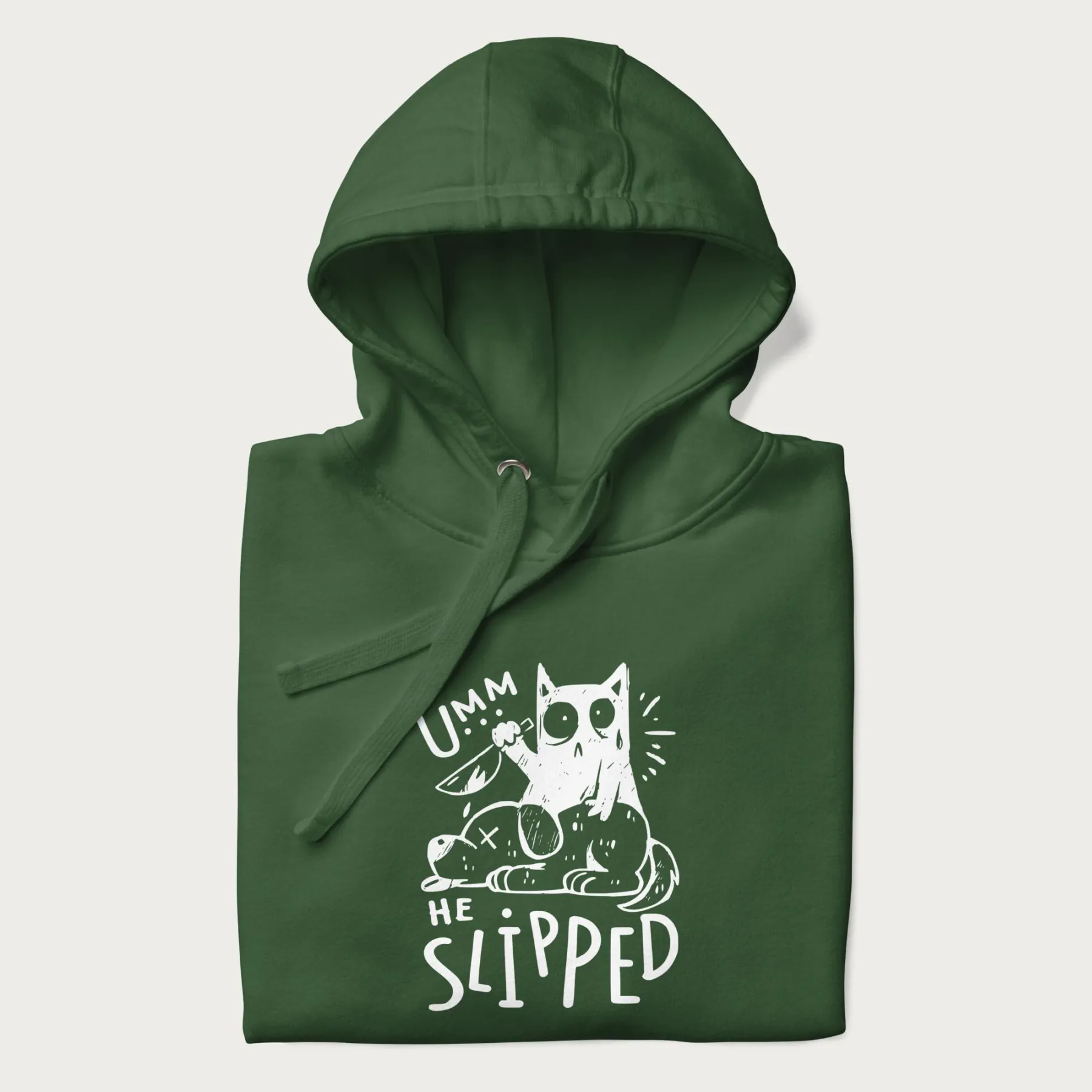 Mischievous 'Umm, He Slipped' Funny Cat Hoodie - Image 9
