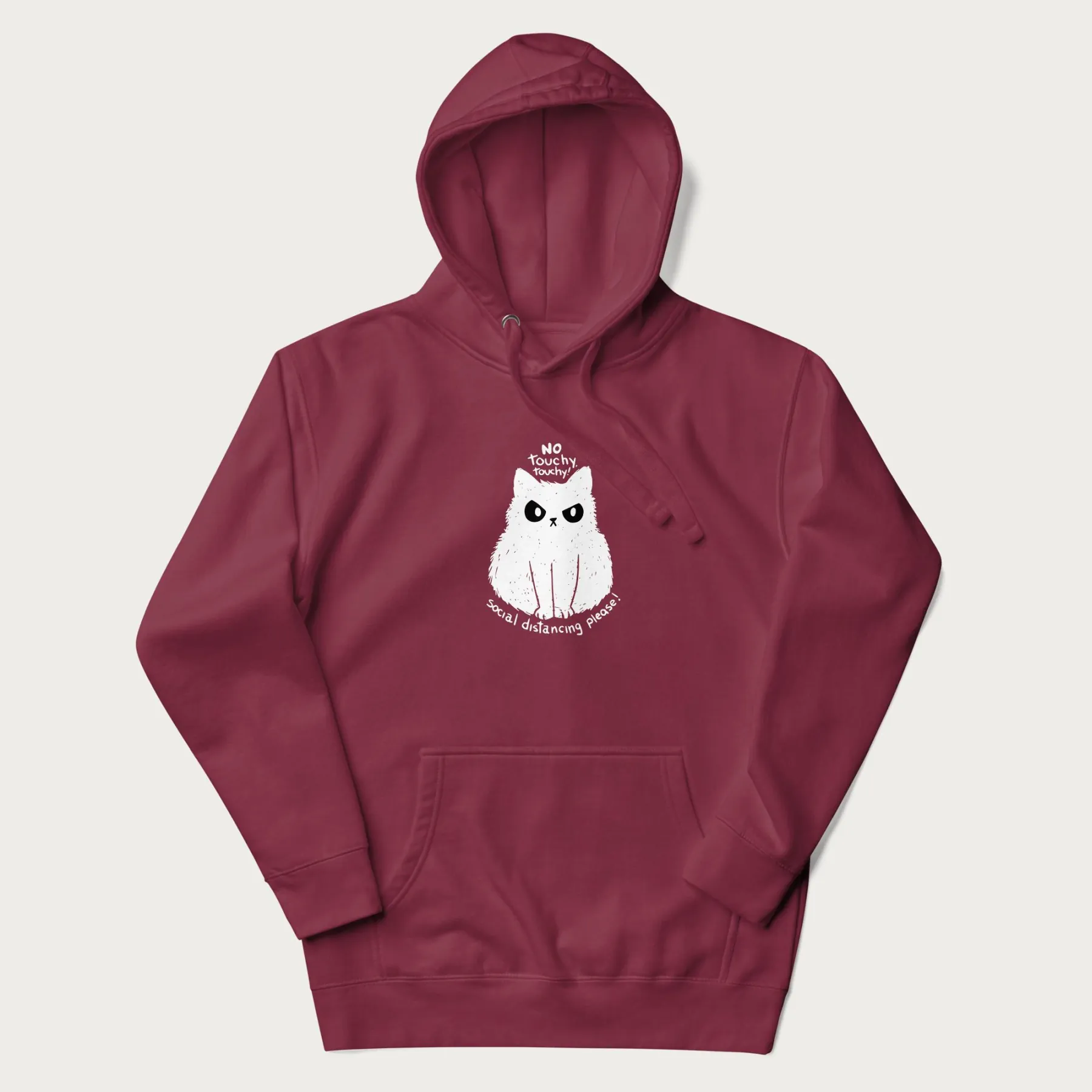 'No Touchy Touchy' Social Distancing Cat Hoodie - Image 10