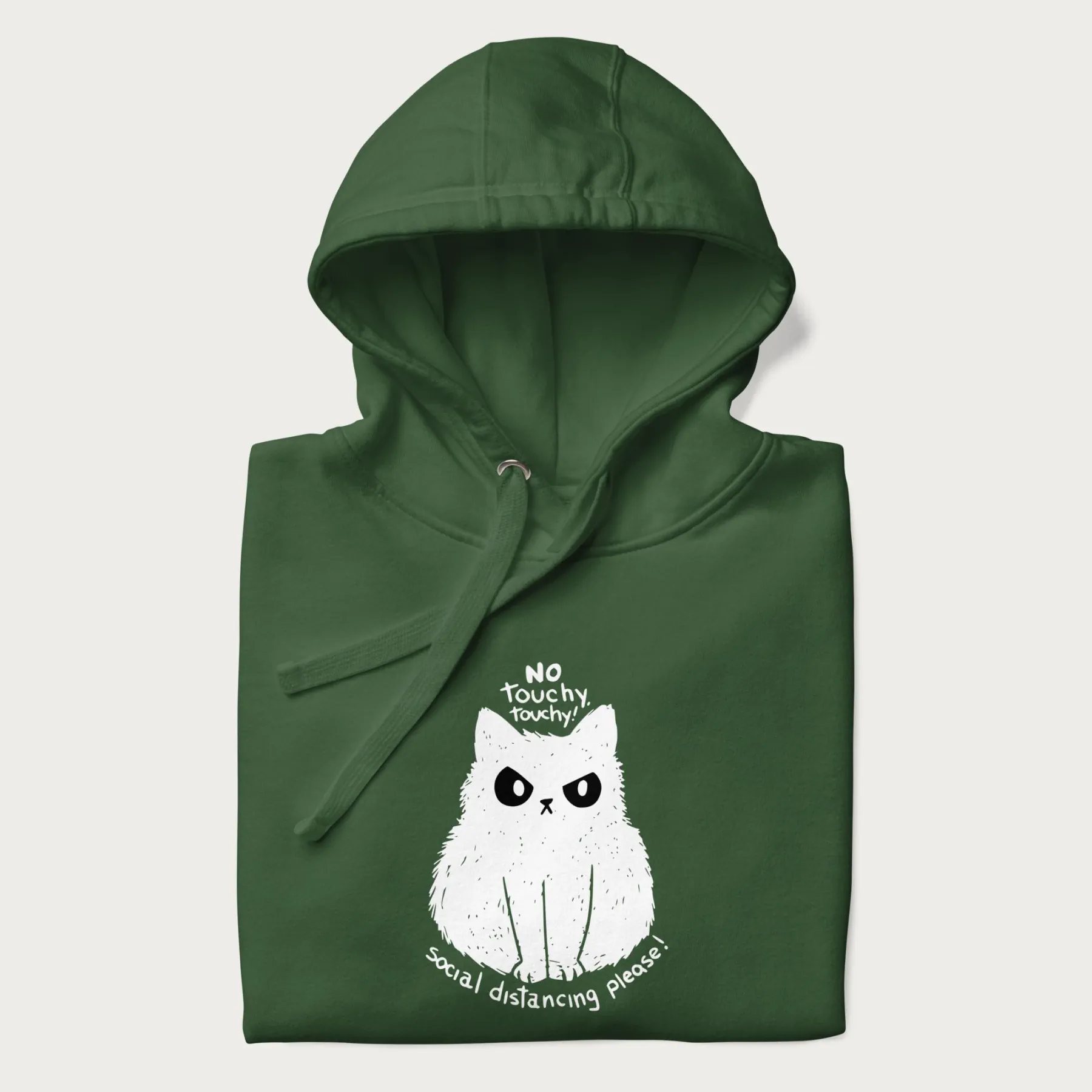 'No Touchy Touchy' Social Distancing Cat Hoodie - Image 11