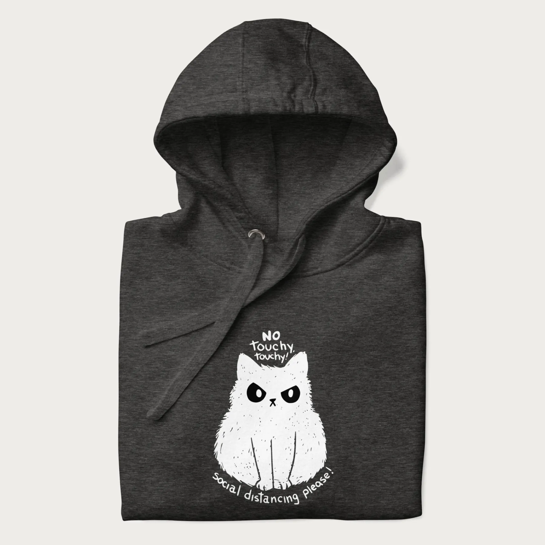 'No Touchy Touchy' Social Distancing Cat Hoodie - Image 13
