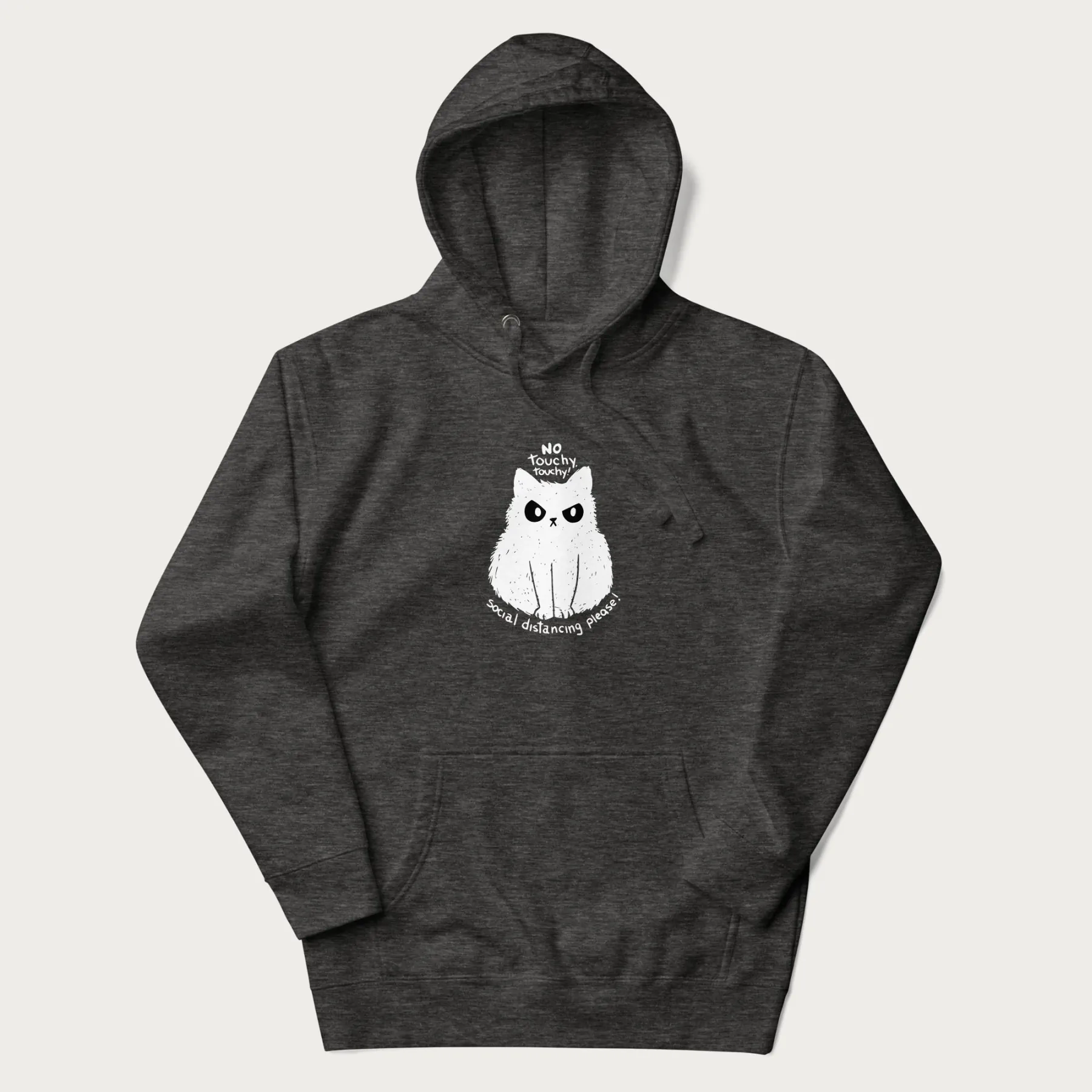 'No Touchy Touchy' Social Distancing Cat Hoodie - Image 14