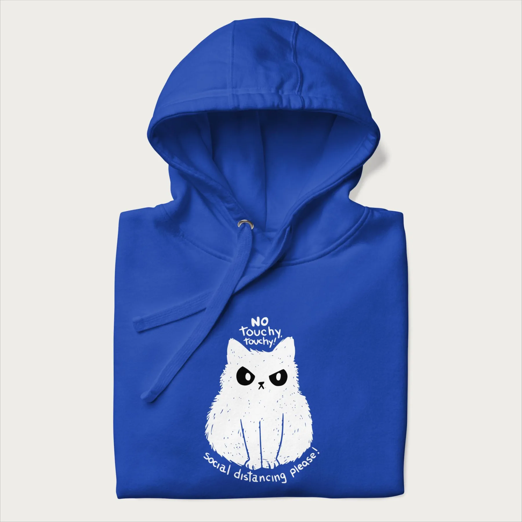 'No Touchy Touchy' Social Distancing Cat Hoodie - Image 22