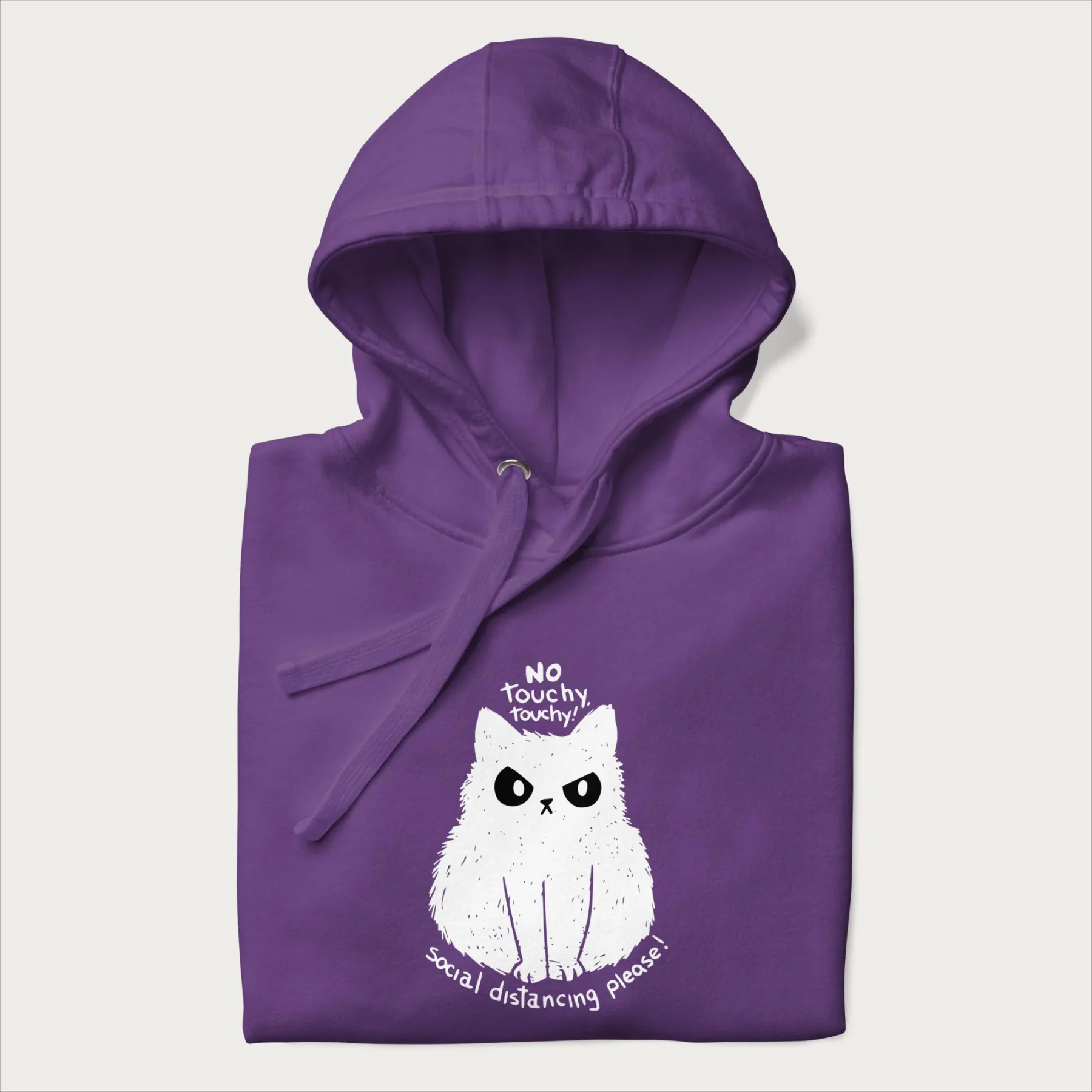 'No Touchy Touchy' Social Distancing Cat Hoodie - Image 24