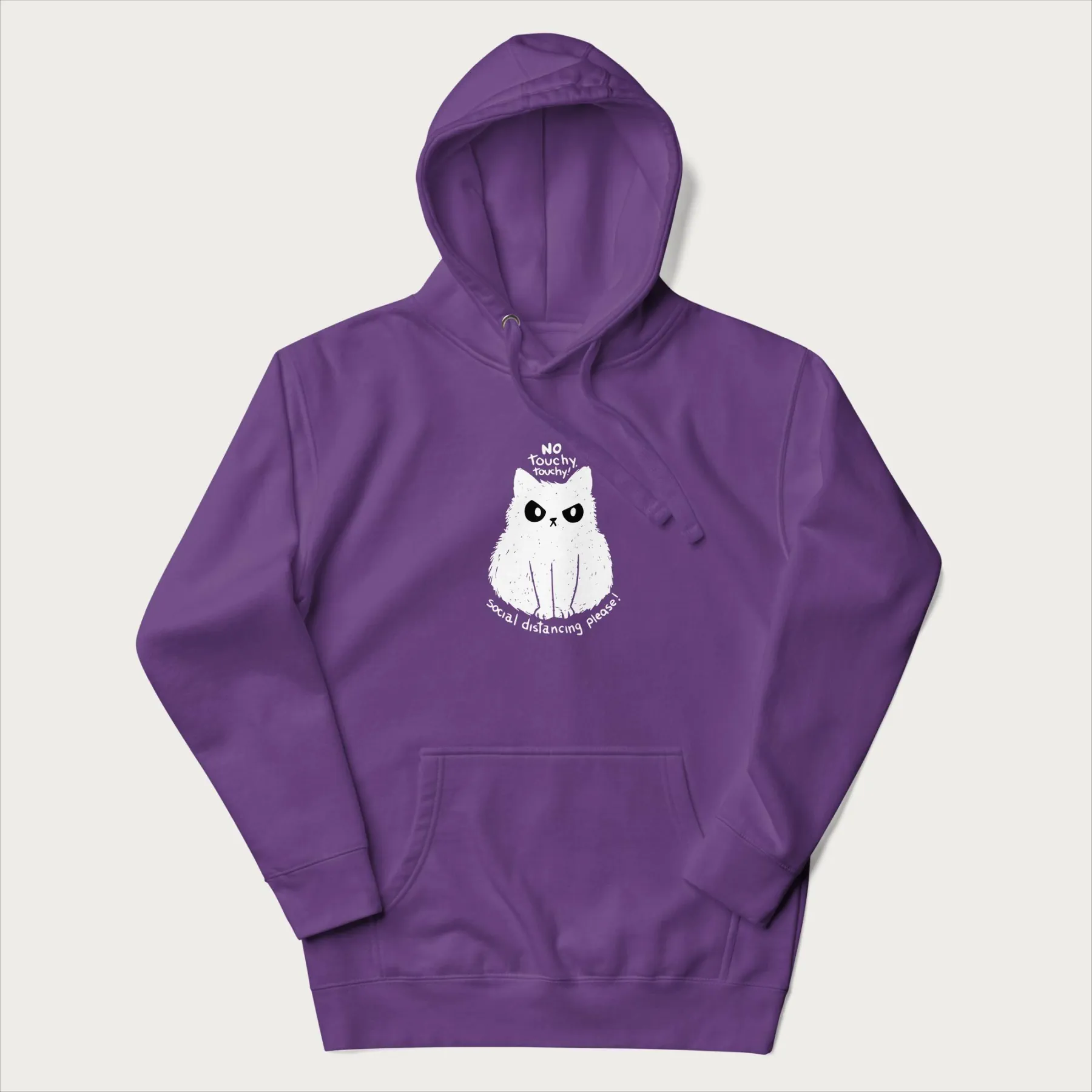 'No Touchy Touchy' Social Distancing Cat Hoodie - Image 25