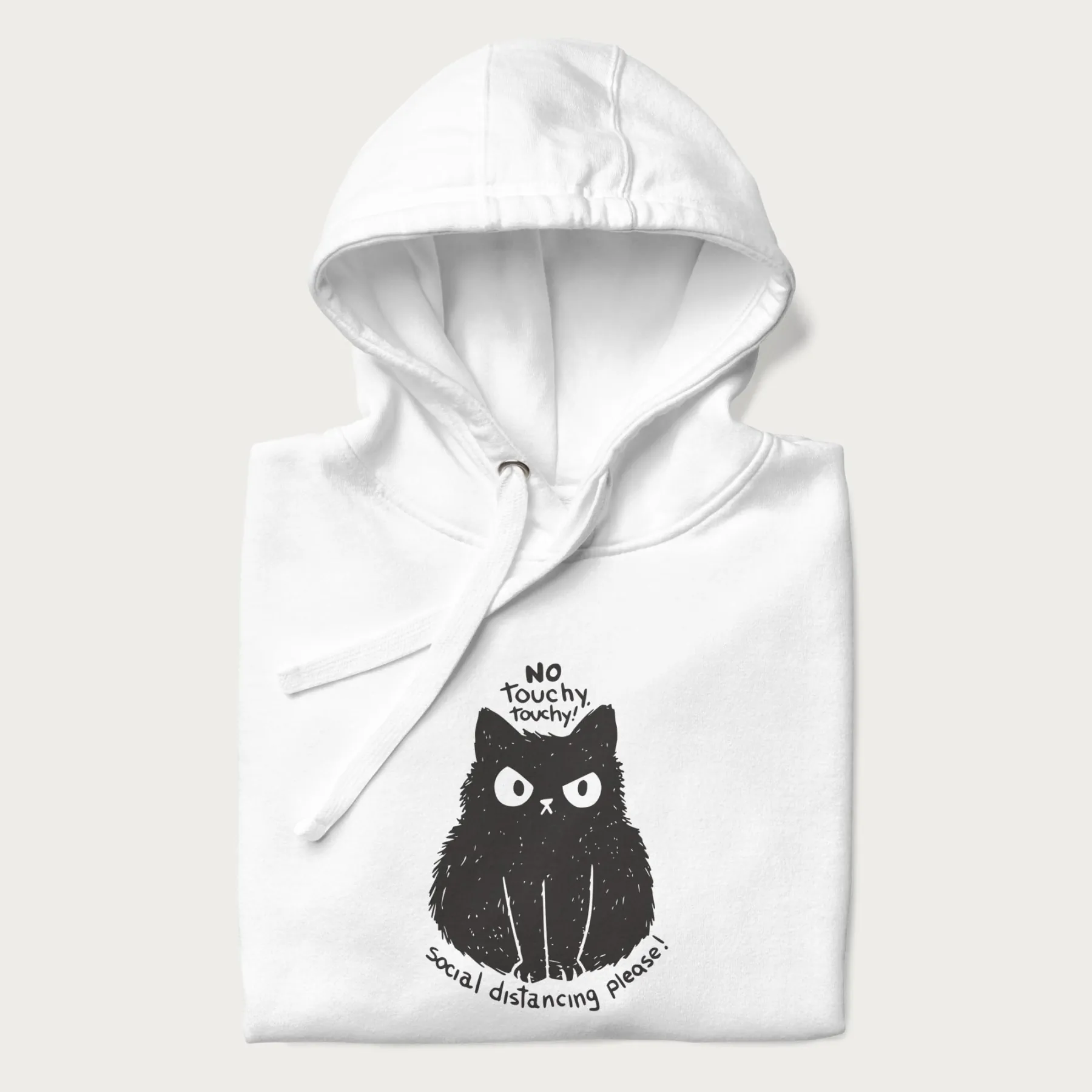 'No Touchy Touchy' Social Distancing Cat Hoodie - Image 3