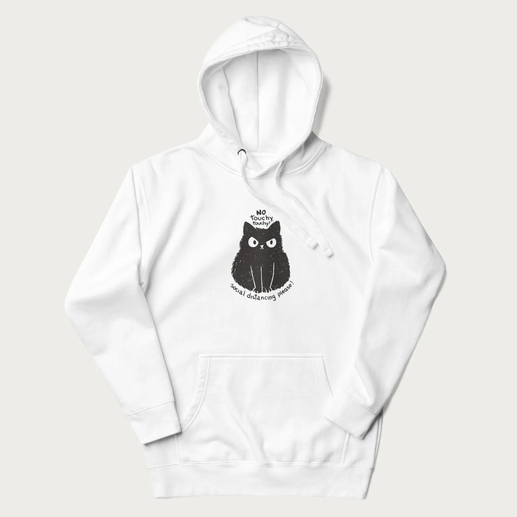 'No Touchy Touchy' Social Distancing Cat Hoodie - Image 4