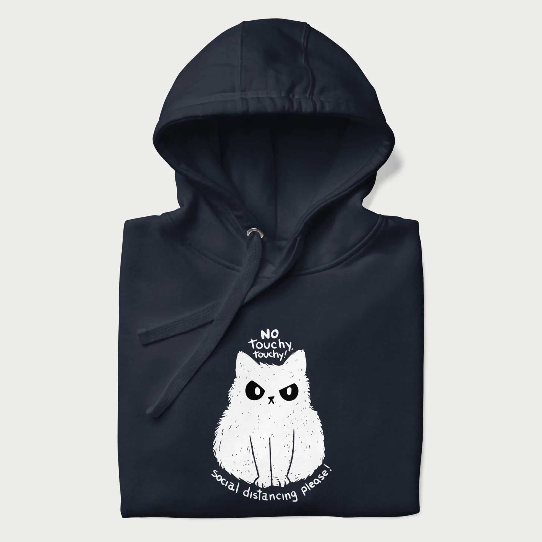 'No Touchy Touchy' Social Distancing Cat Hoodie - Image 5