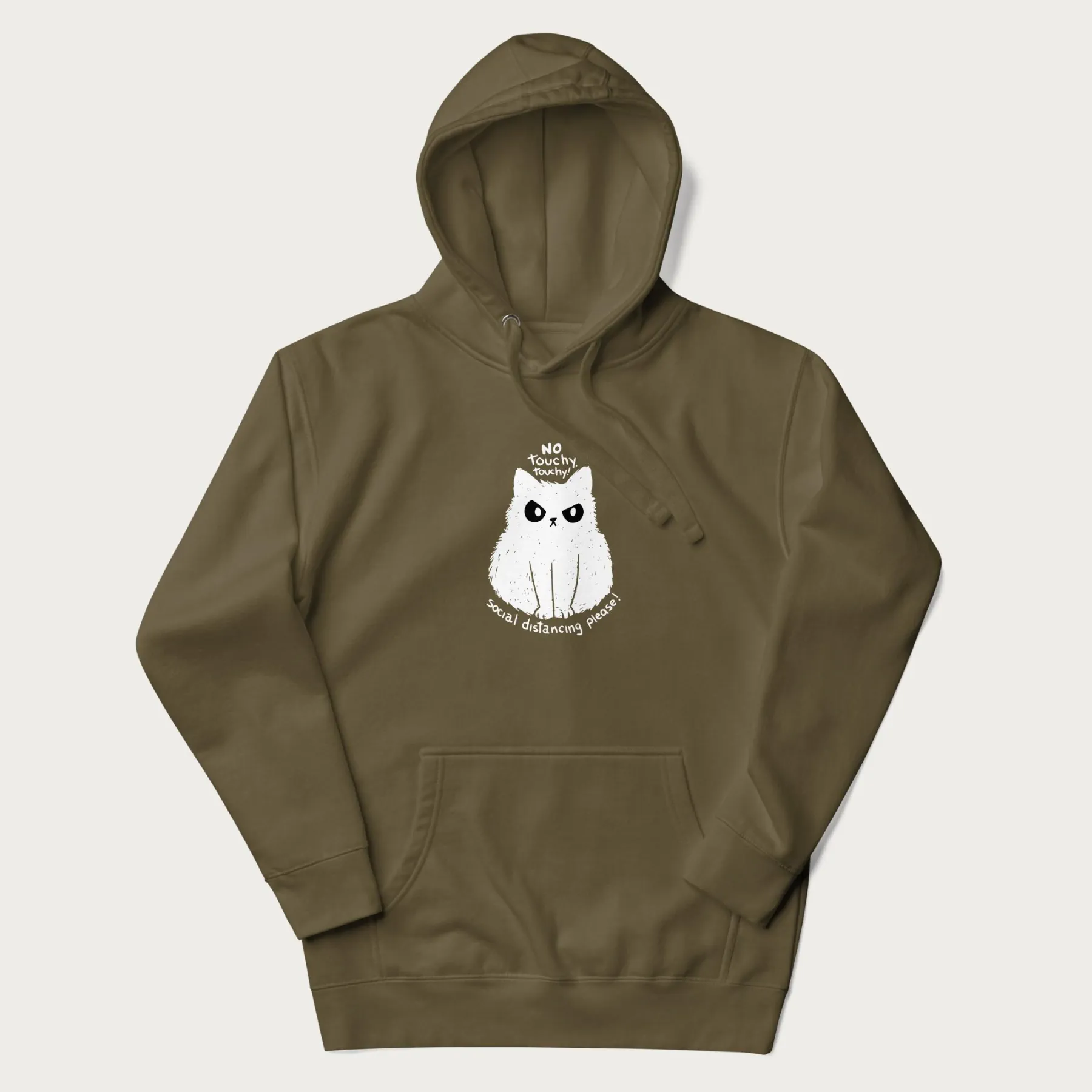 'No Touchy Touchy' Social Distancing Cat Hoodie - Image 8