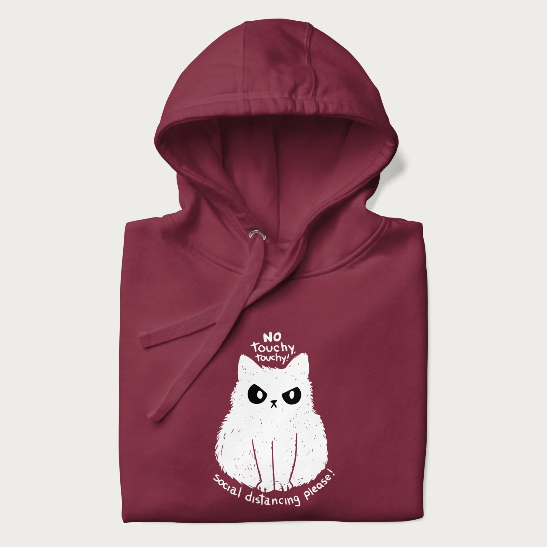 'No Touchy Touchy' Social Distancing Cat Hoodie - Image 9