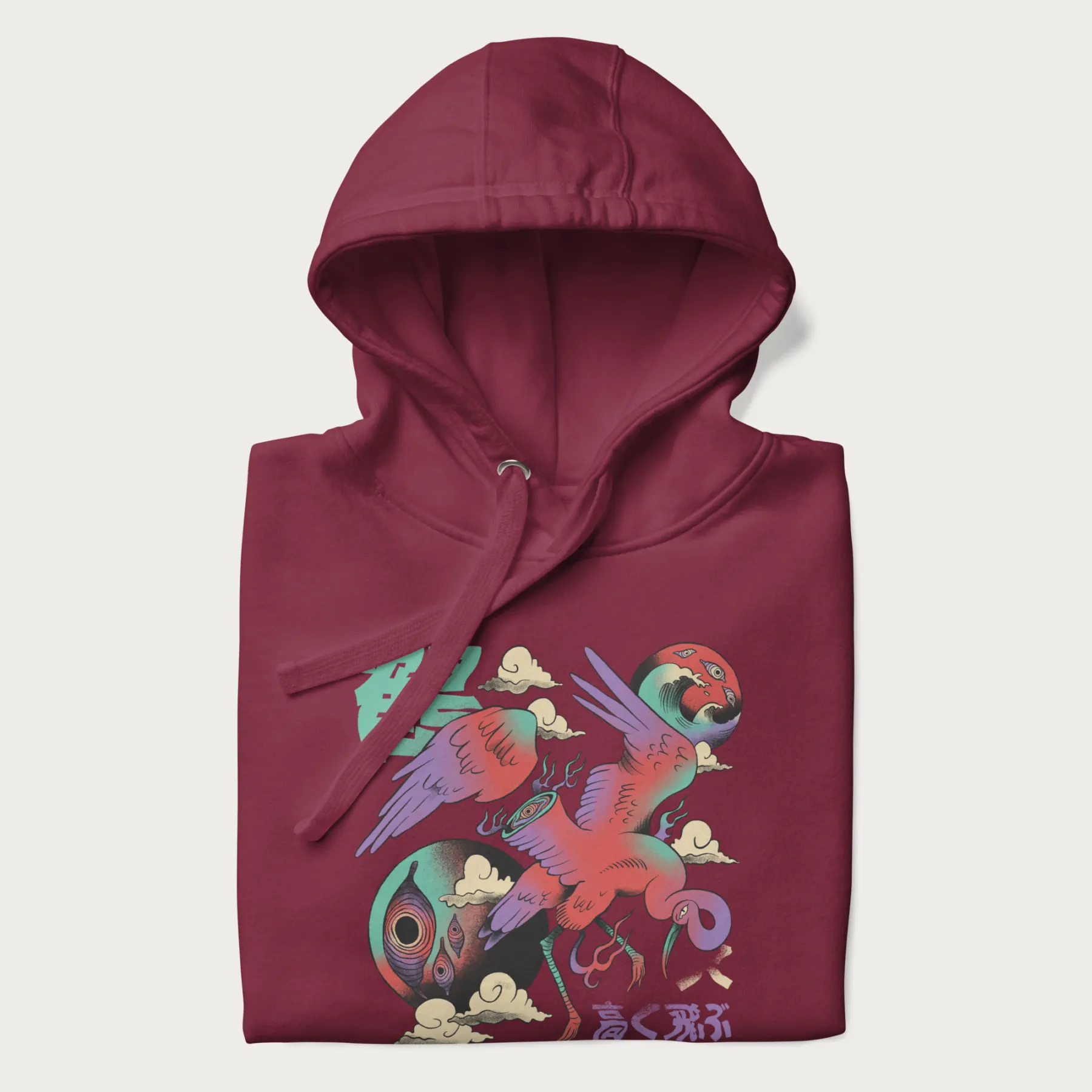 Psychedelic Japanese Crane Hoodie - Image 13