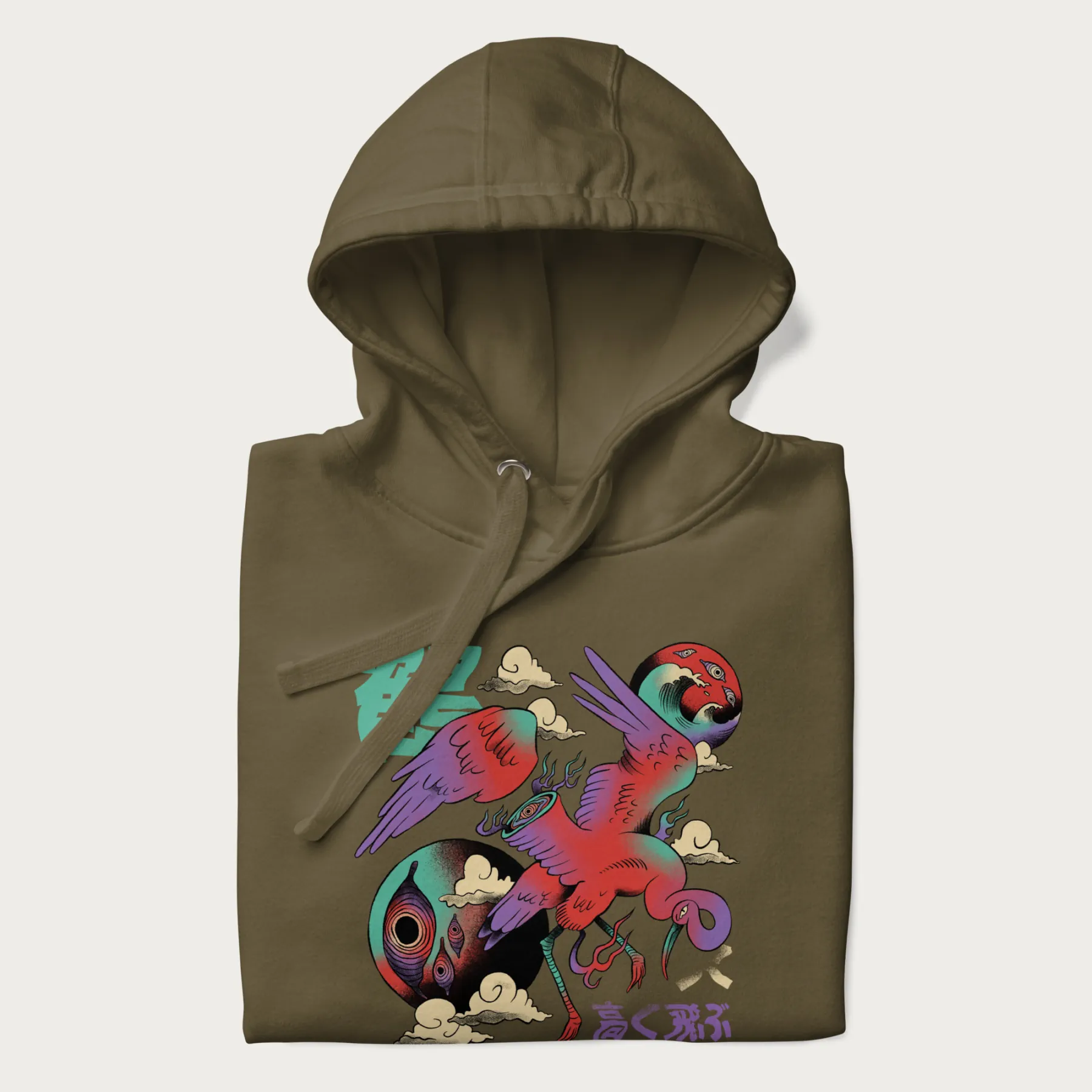 Psychedelic Japanese Crane Hoodie - Image 15