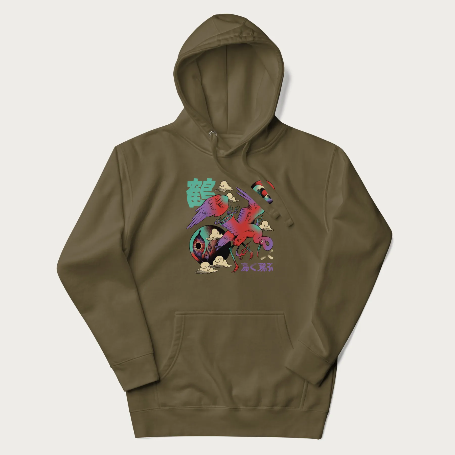 Psychedelic Japanese Crane Hoodie - Image 16