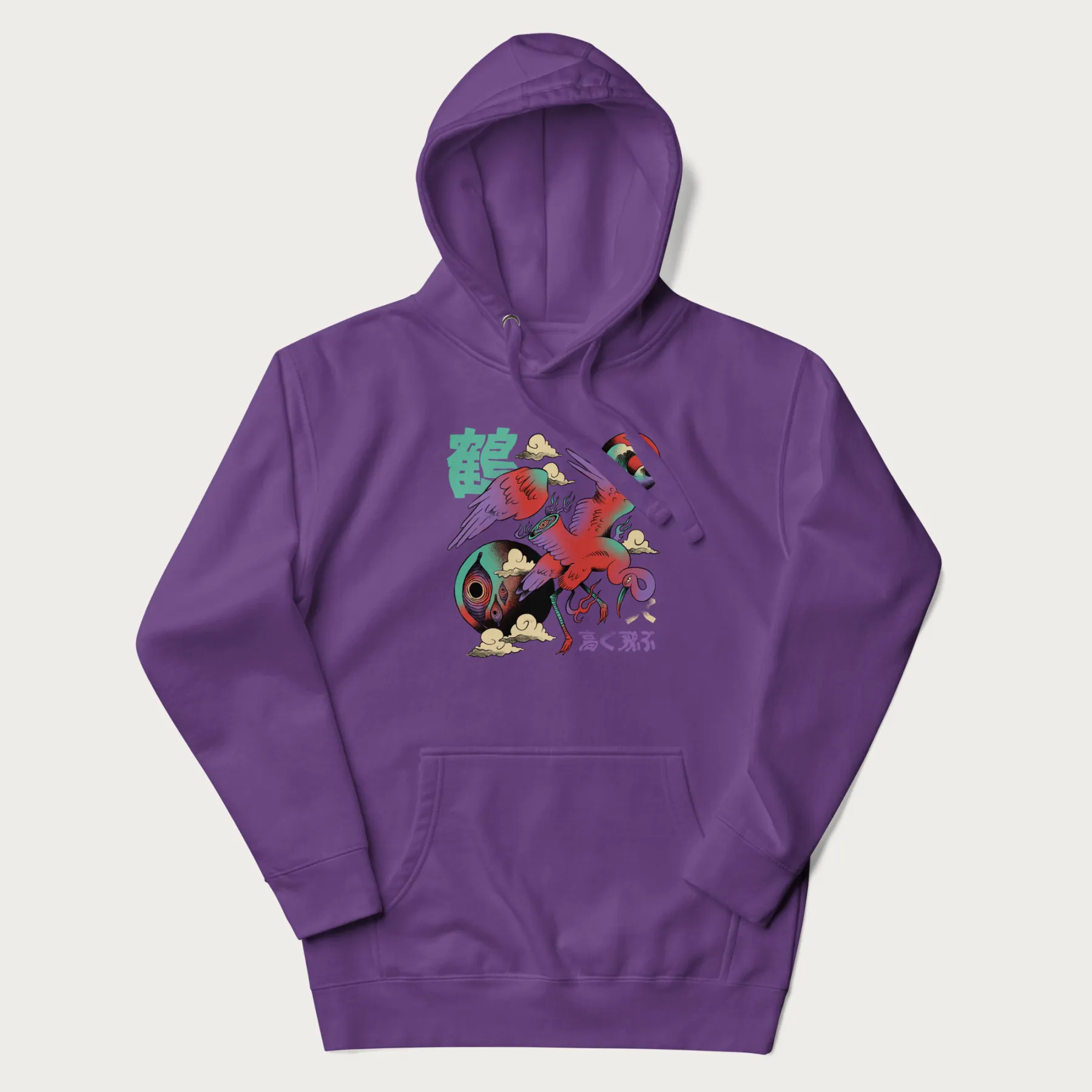 Psychedelic Japanese Crane Hoodie - Image 20