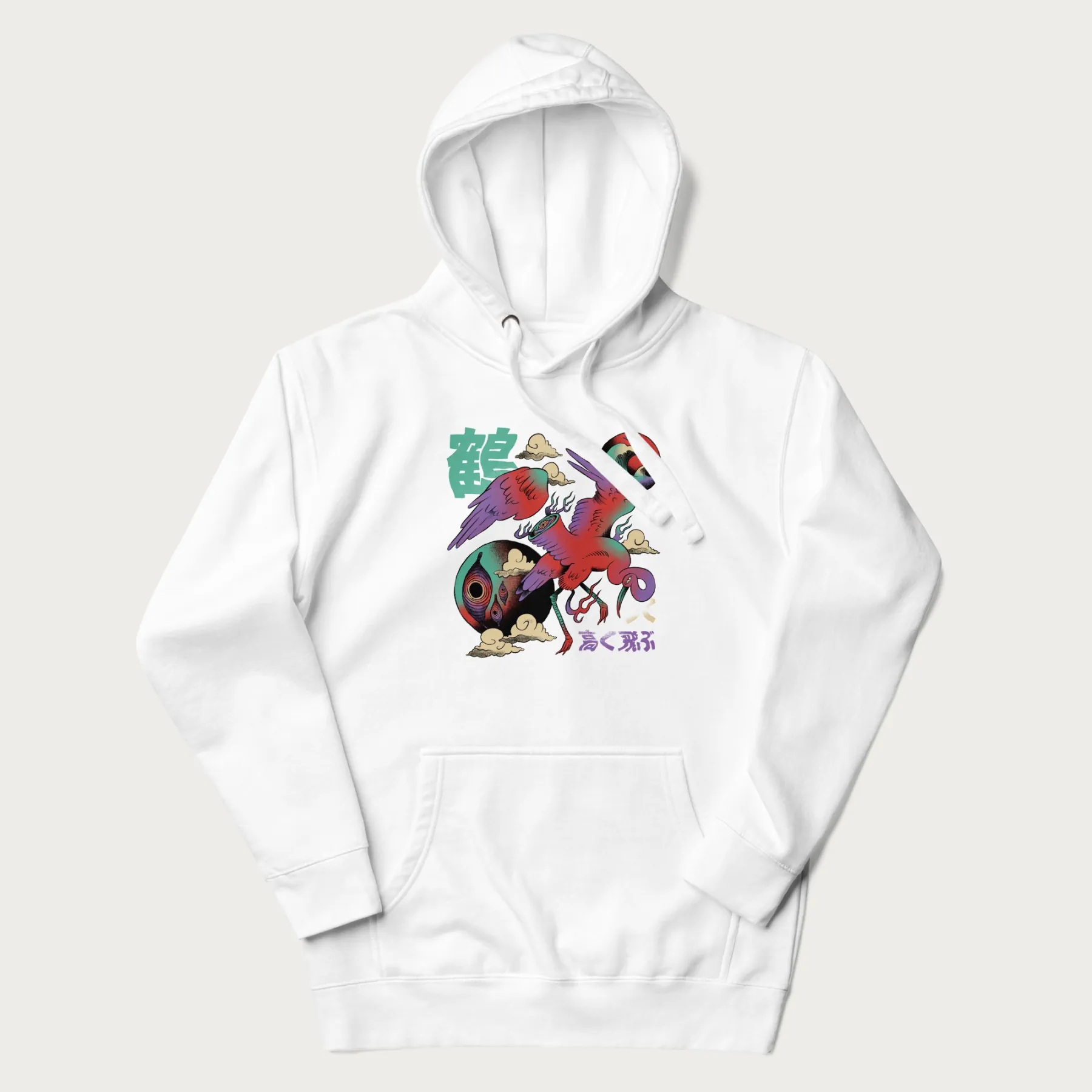 Psychedelic Japanese Crane Hoodie - Image 24