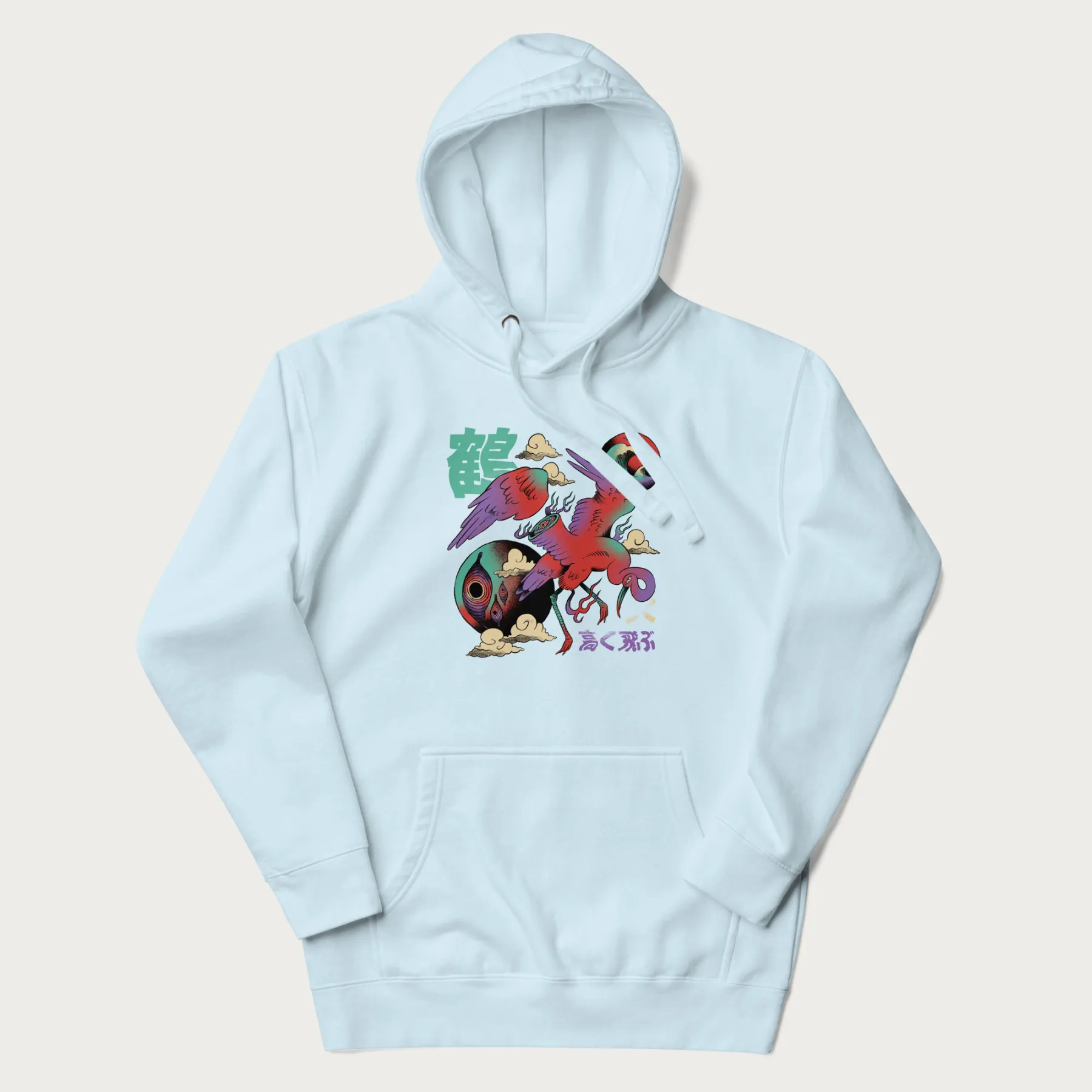 Psychedelic Japanese Crane Hoodie - Image 8
