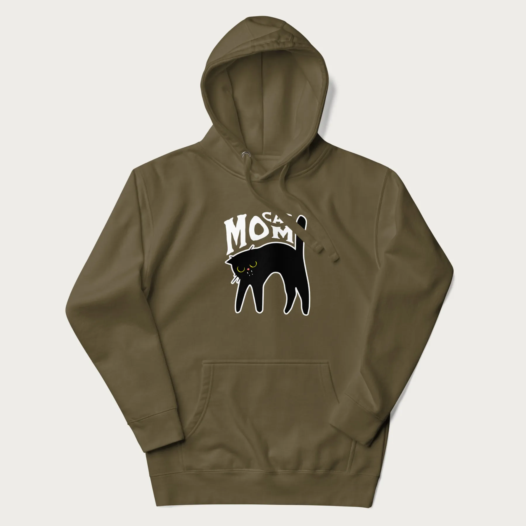 Startled Black Cat Mom Hoodie - Image 12