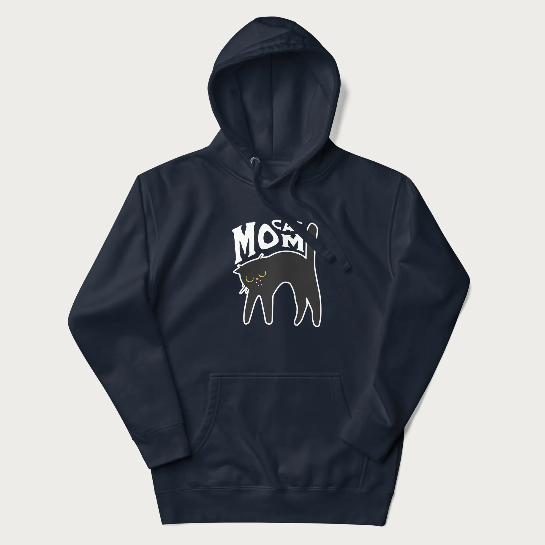 Startled Black Cat Mom Hoodie - Image 22