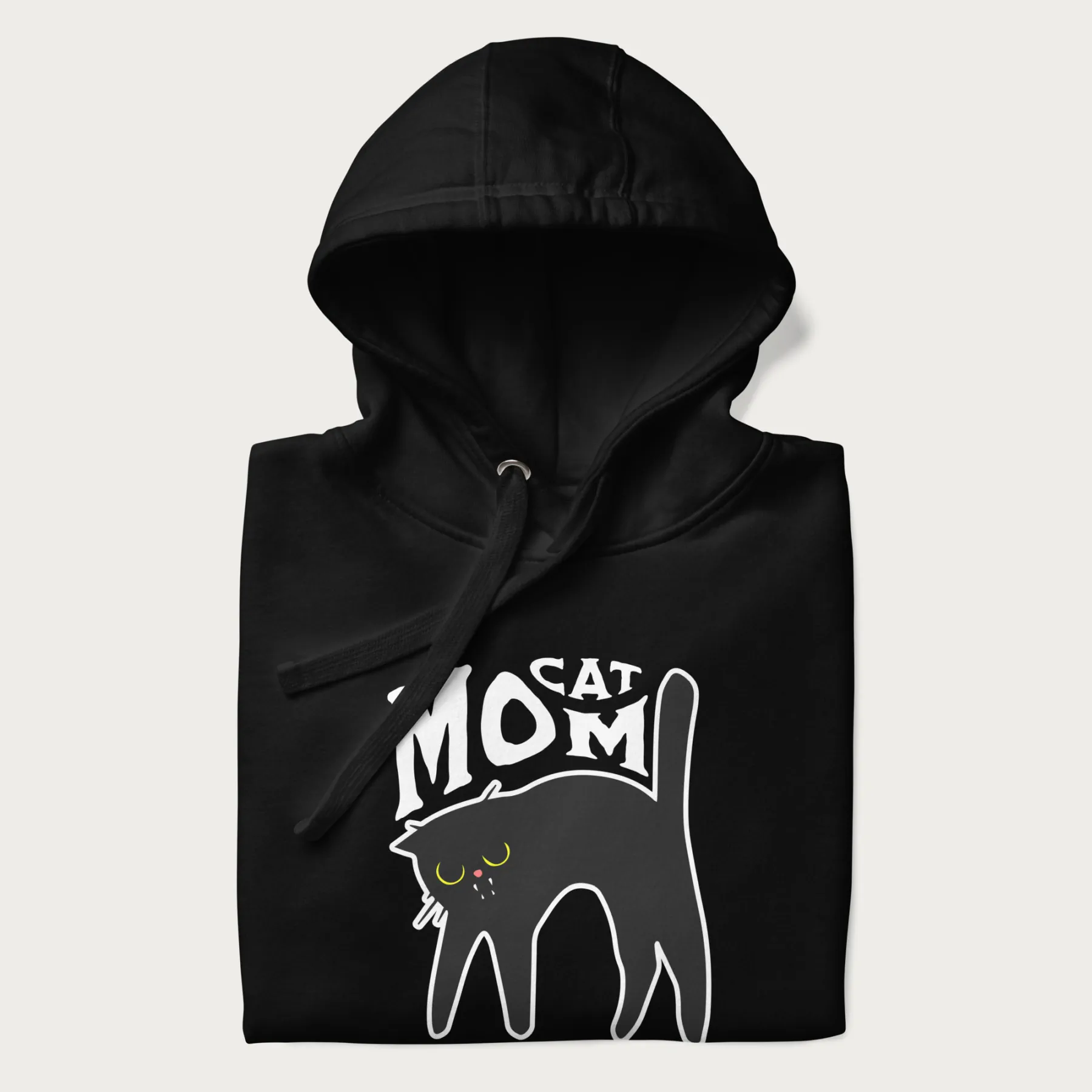 Startled Black Cat Mom Hoodie - Image 23