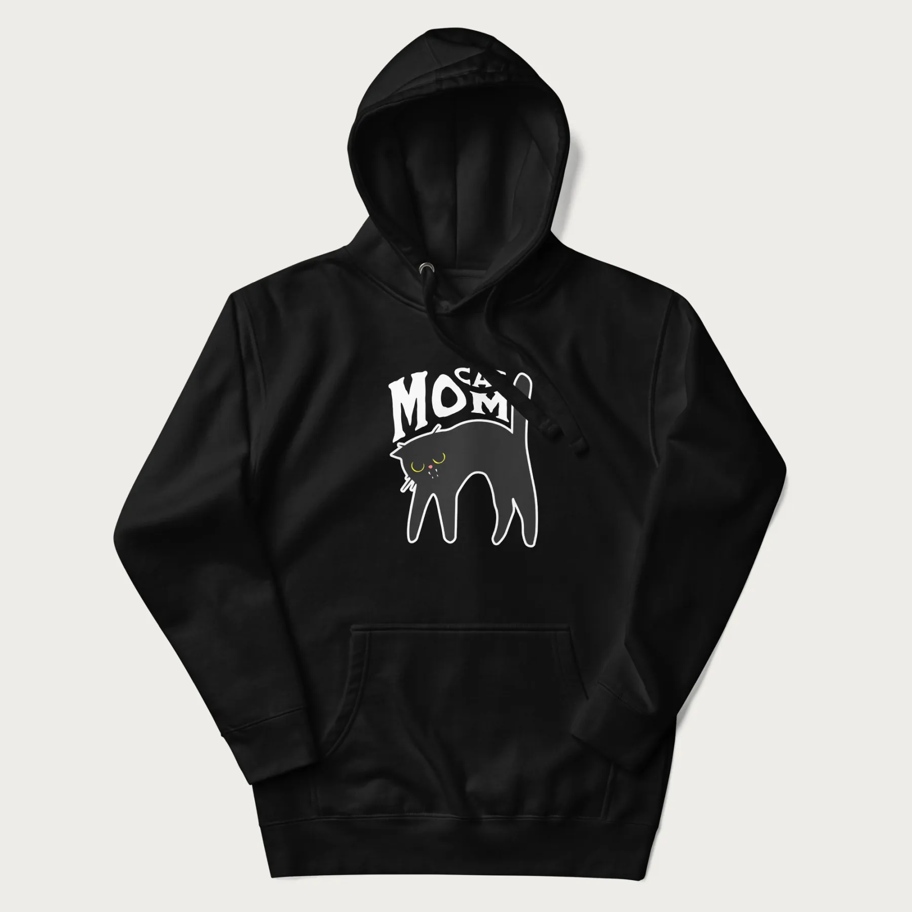 Startled Black Cat Mom Hoodie - Image 24