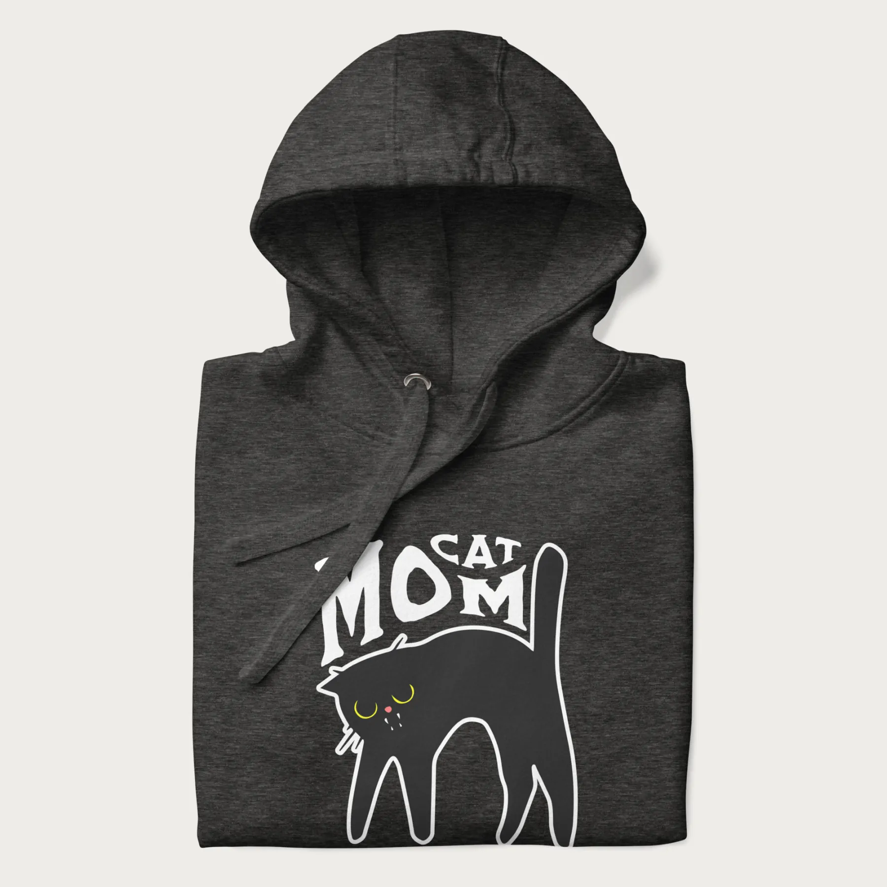 Startled Black Cat Mom Hoodie - Image 3