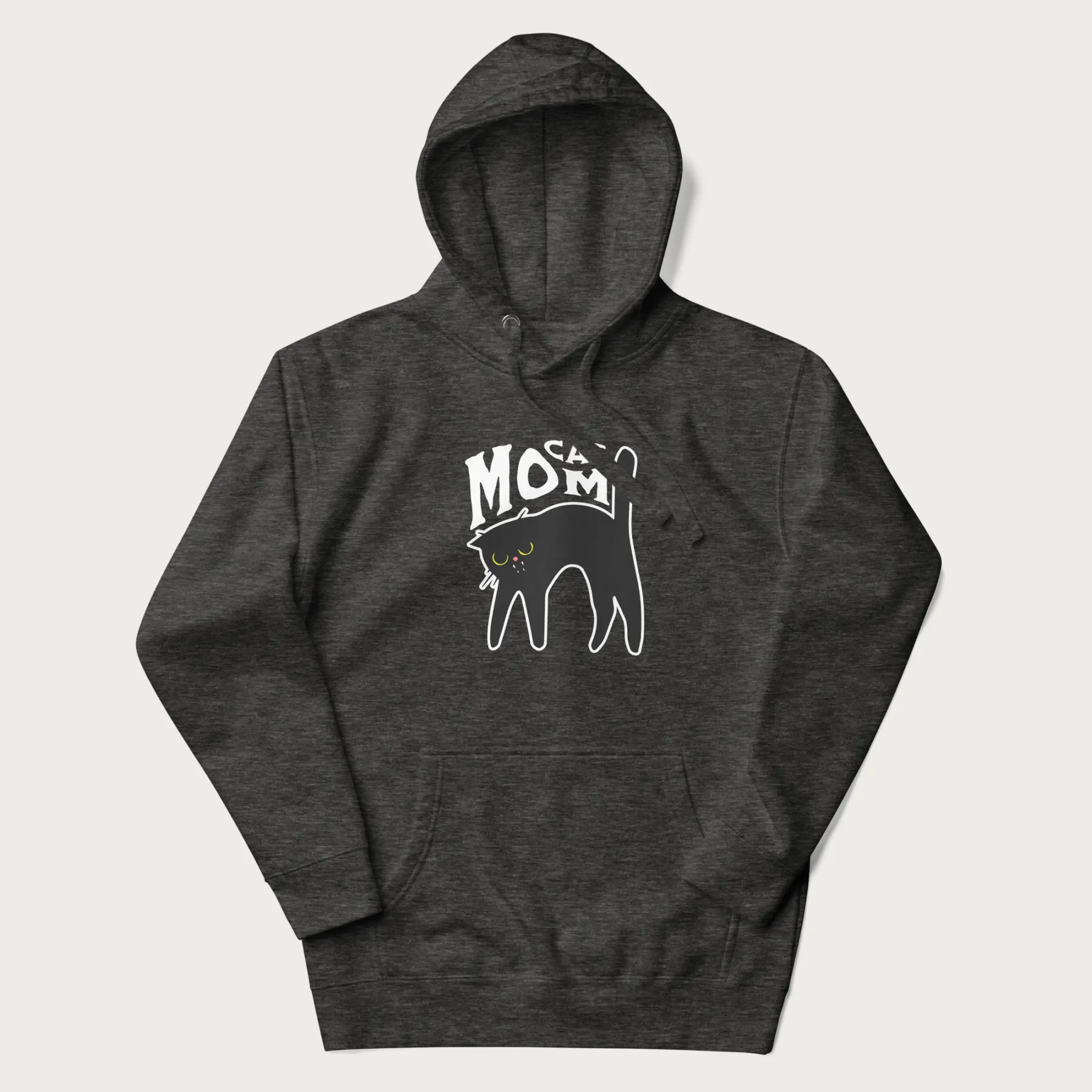 Startled Black Cat Mom Hoodie - Image 4
