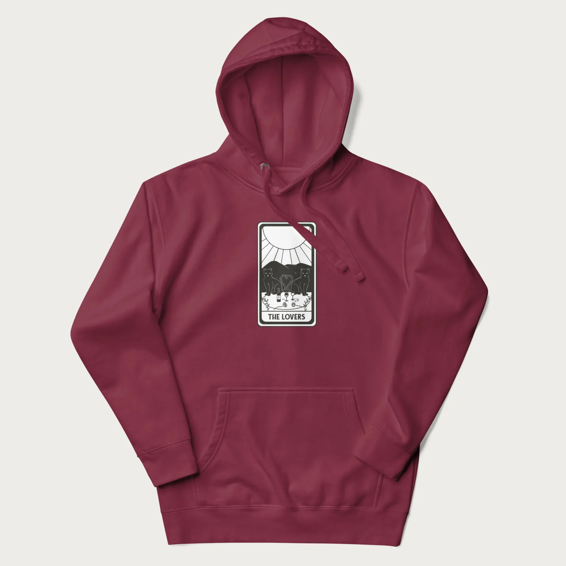 The Lovers Tarot Card Cat Hoodie - Image 14