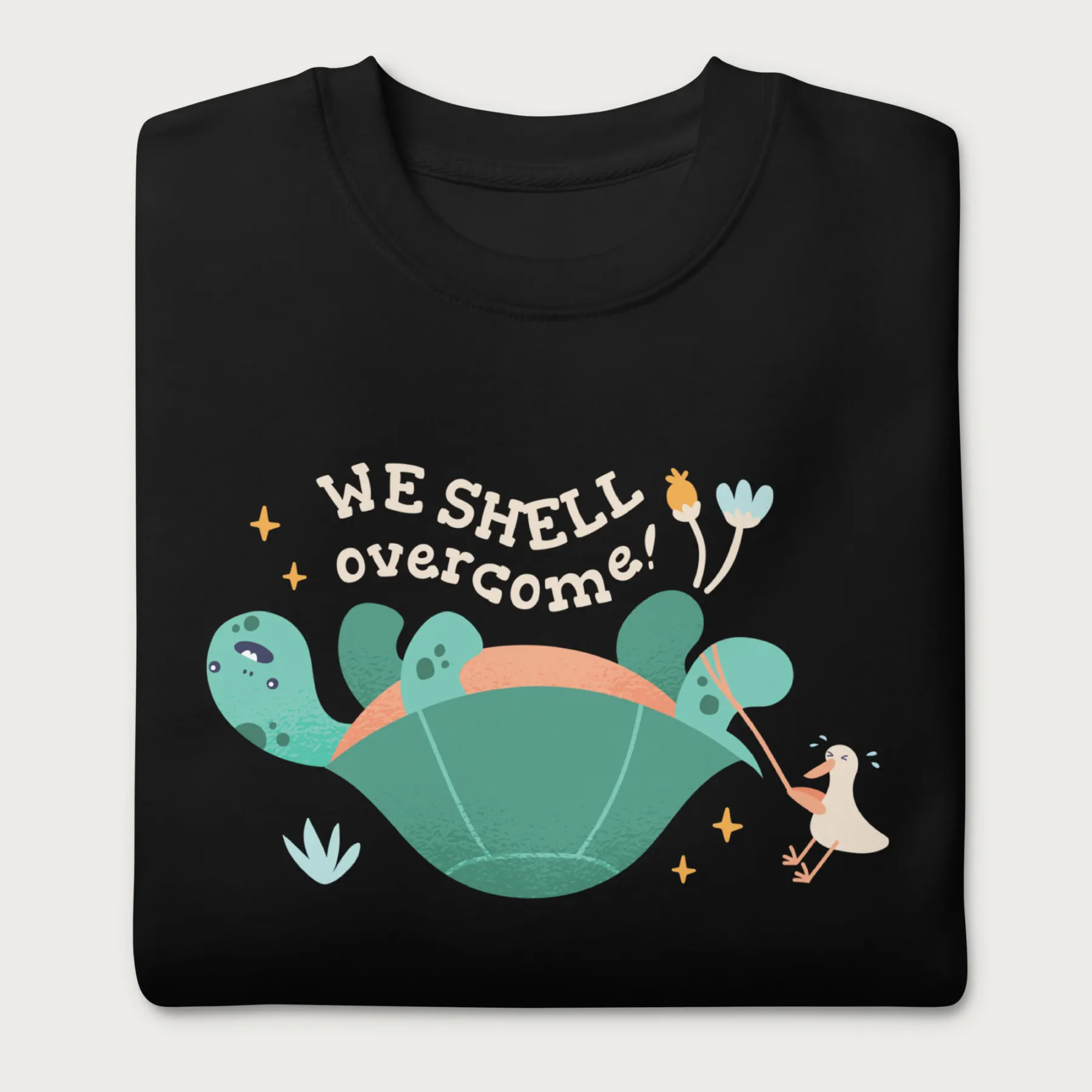 We Shell Overcome Cute Turtle Sweatshirt - Image 3